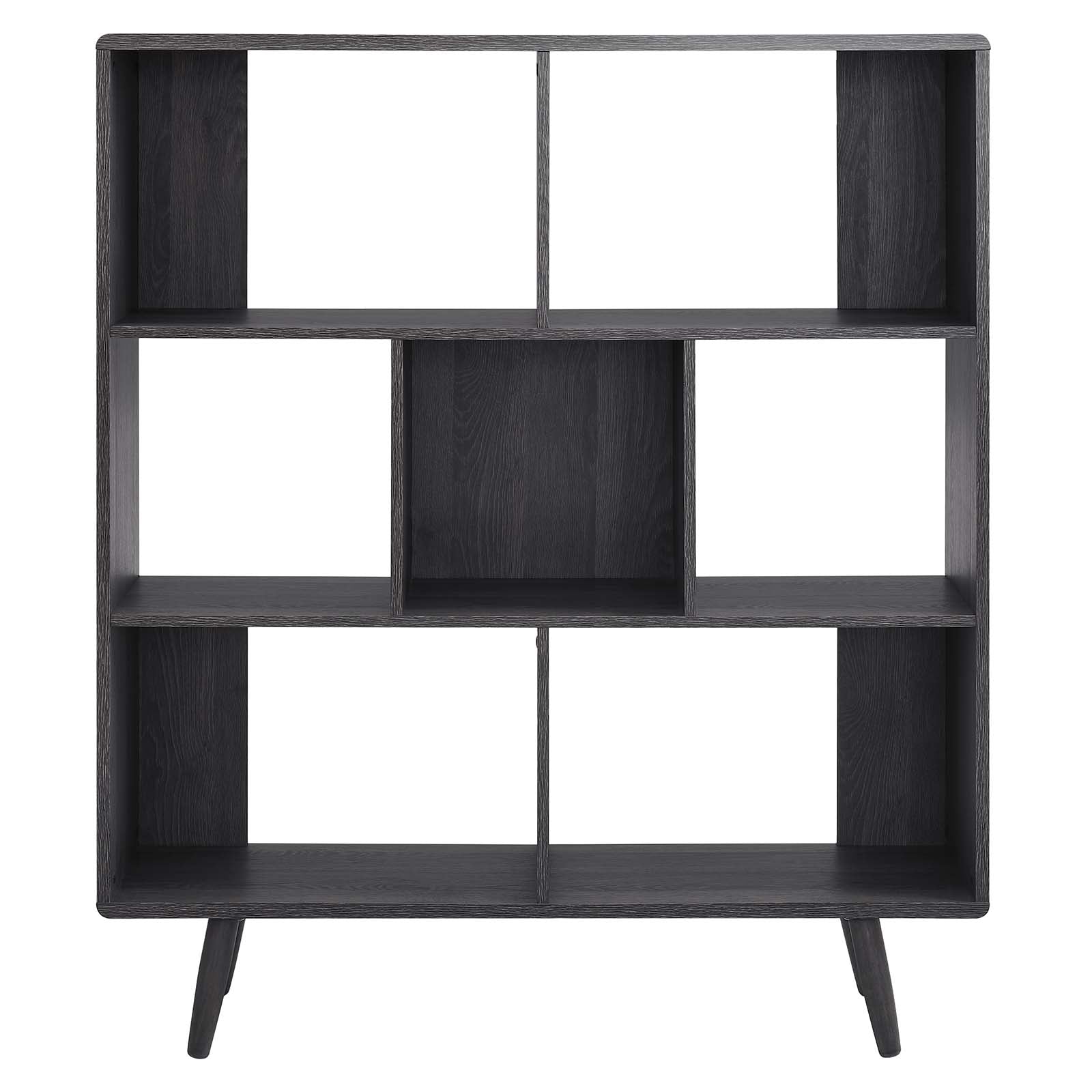 Transmit 7 Shelf Wood Grain Bookcase - East Shore Modern Home Furnishings