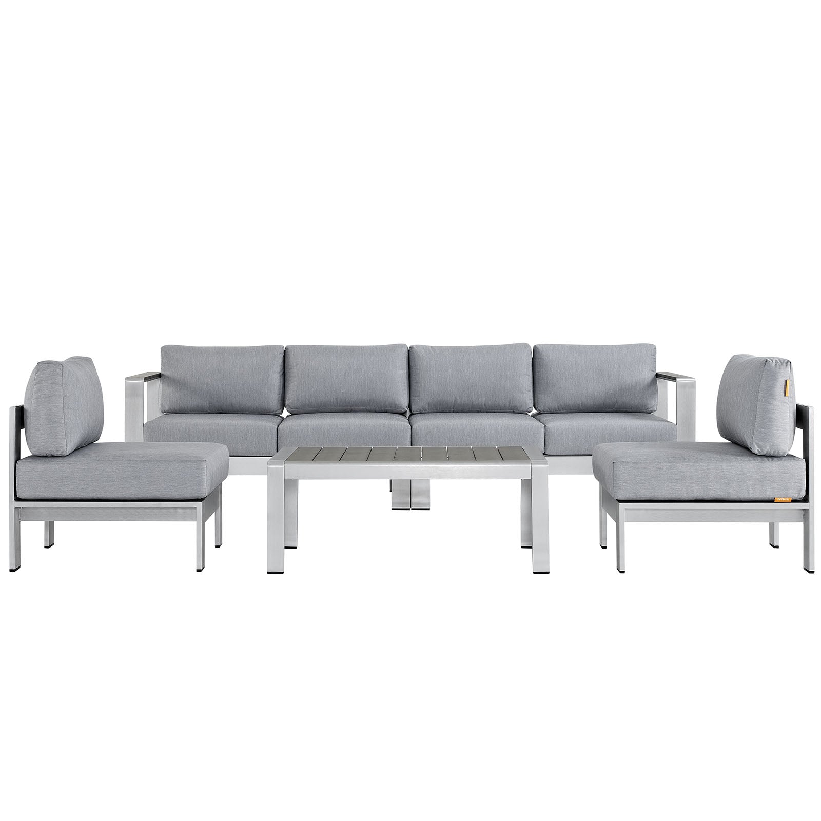 Shore 5 Piece Outdoor Patio Aluminum Sectional Sofa Set - East Shore Modern Home Furnishings