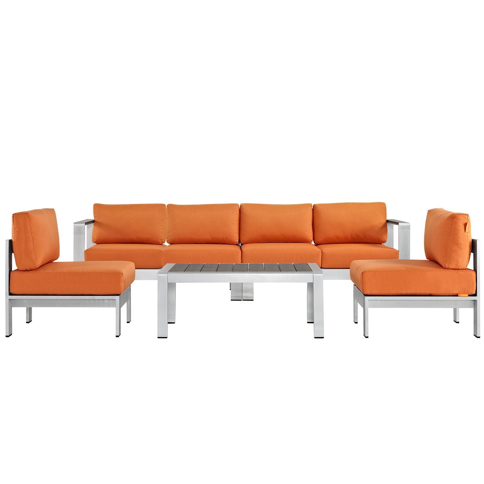 Shore 5 Piece Outdoor Patio Aluminum Sectional Sofa Set - East Shore Modern Home Furnishings