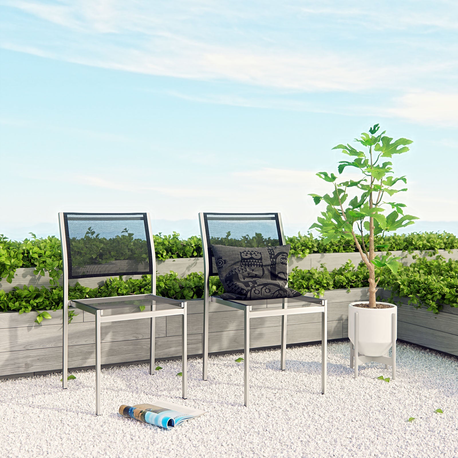 Shore Side Chair Outdoor Patio Aluminum Set of 2 - East Shore Modern Home Furnishings