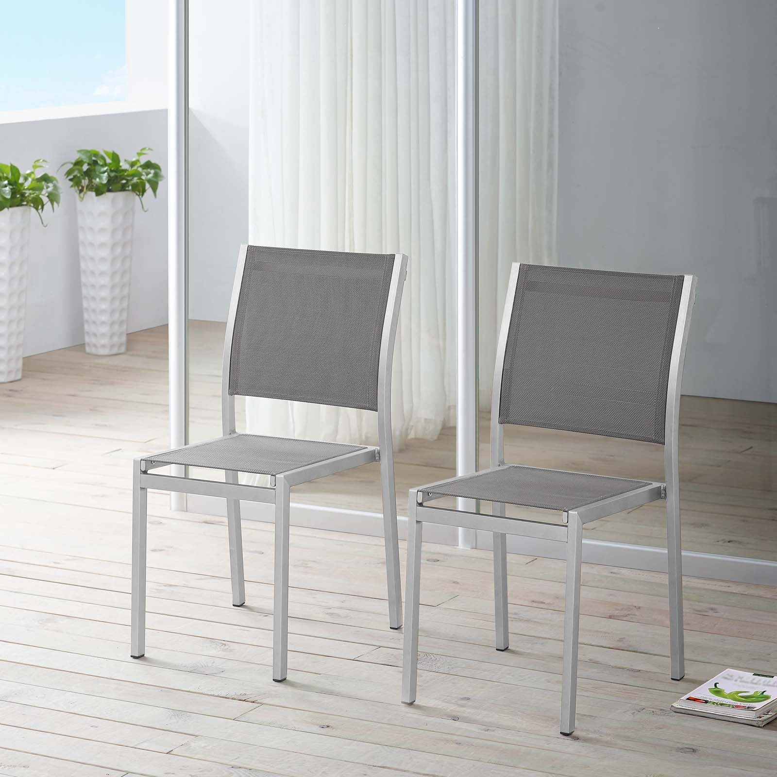 Shore Side Chair Outdoor Patio Aluminum Set of 2 - East Shore Modern Home Furnishings
