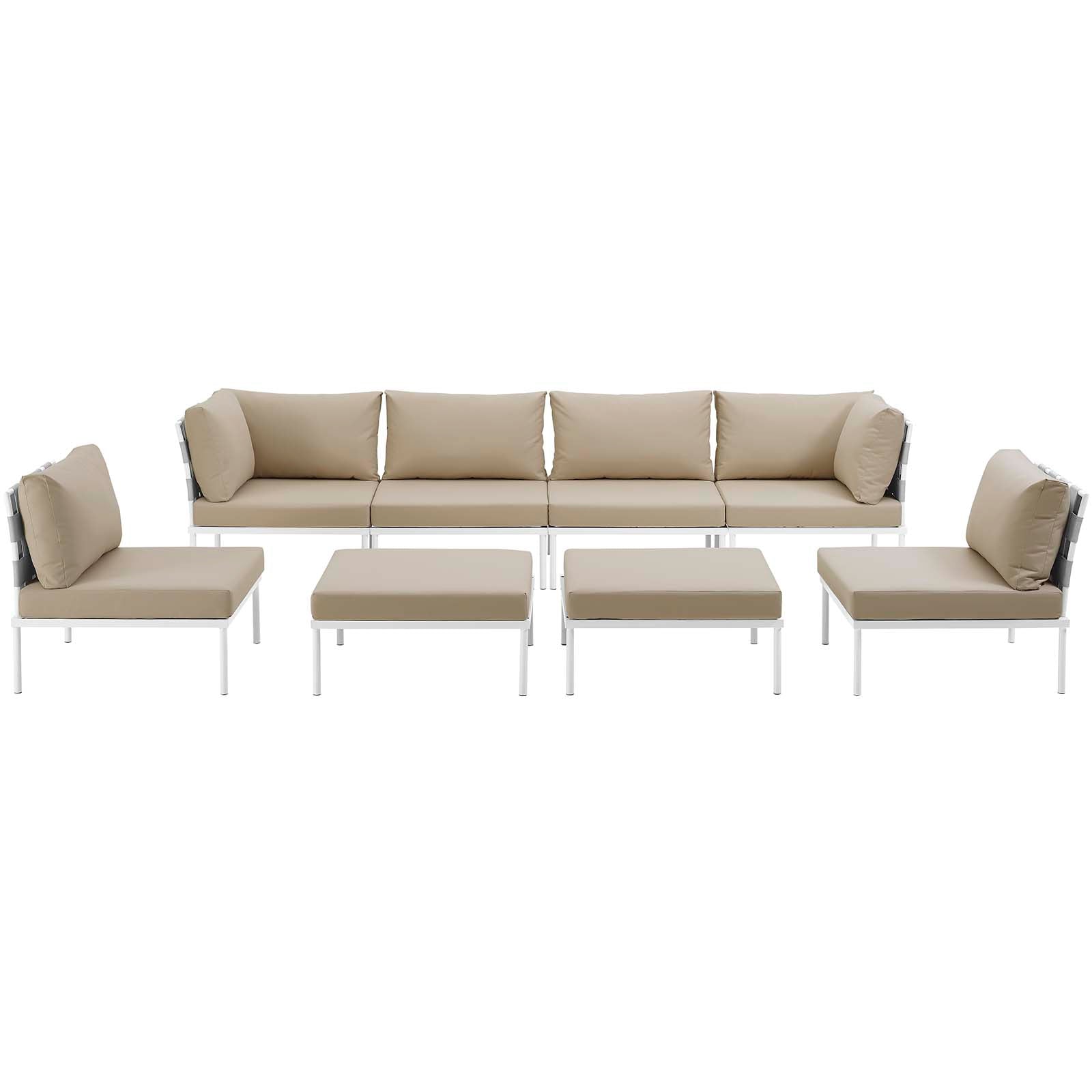 Harmony 8 Piece Outdoor Patio Aluminum Sectional Sofa Set - East Shore Modern Home Furnishings