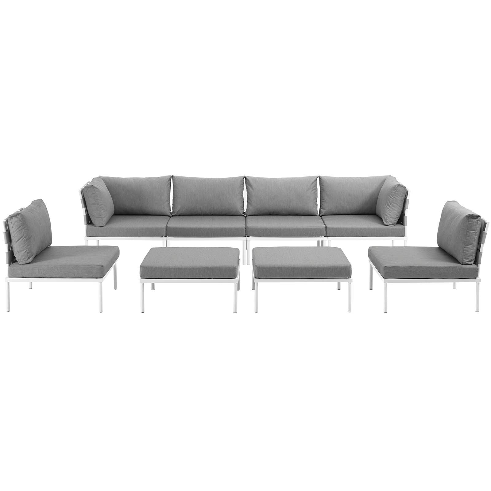 Harmony 8 Piece Outdoor Patio Aluminum Sectional Sofa Set - East Shore Modern Home Furnishings
