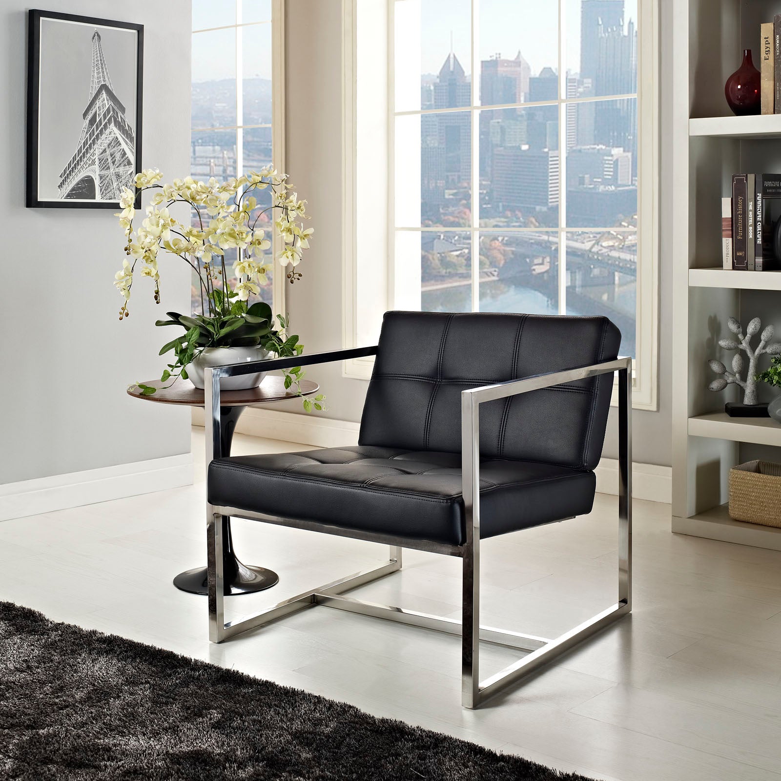 Hover Upholstered Vinyl Lounge Chair - East Shore Modern Home Furnishings