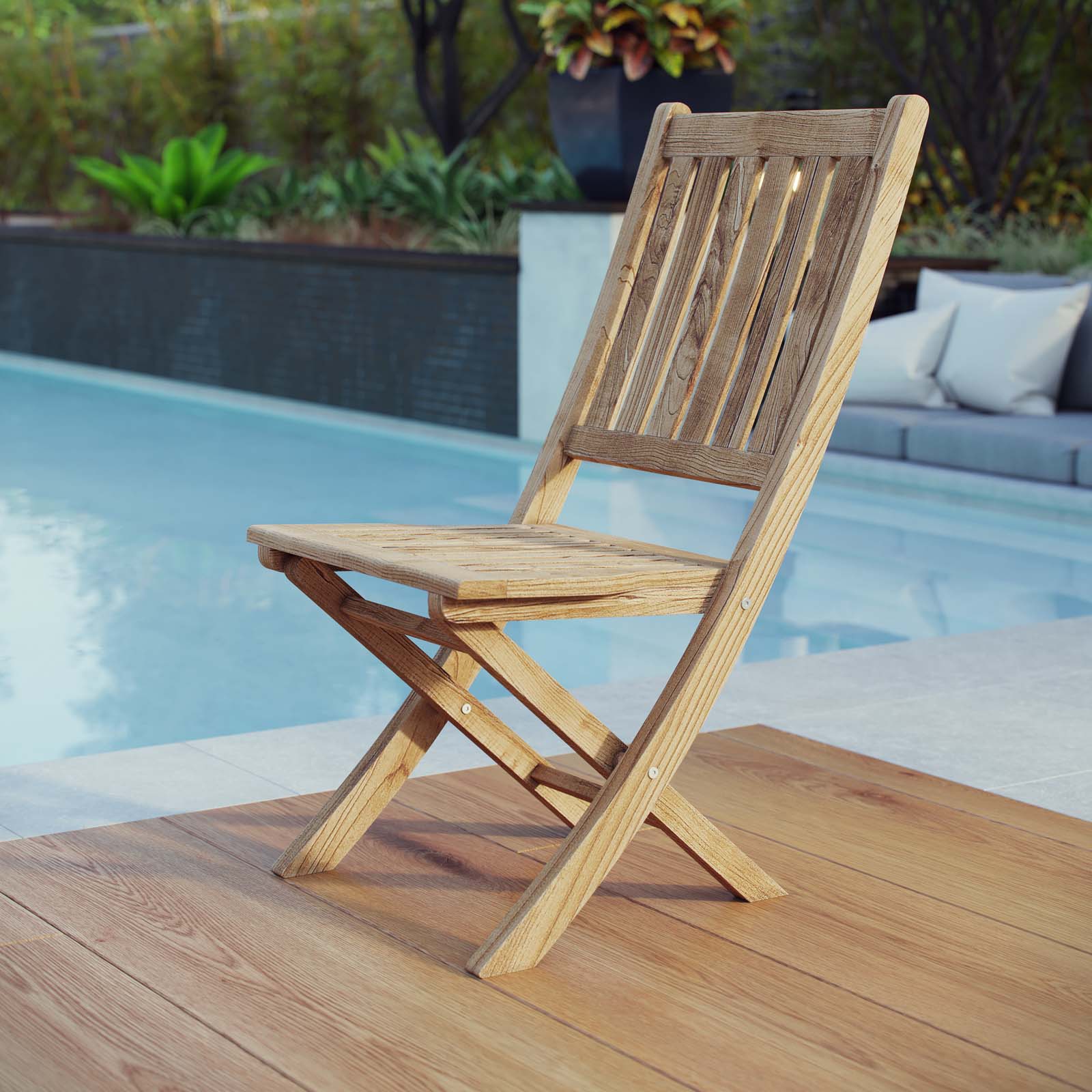 Marina Outdoor Patio Teak Folding Chair - East Shore Modern Home Furnishings