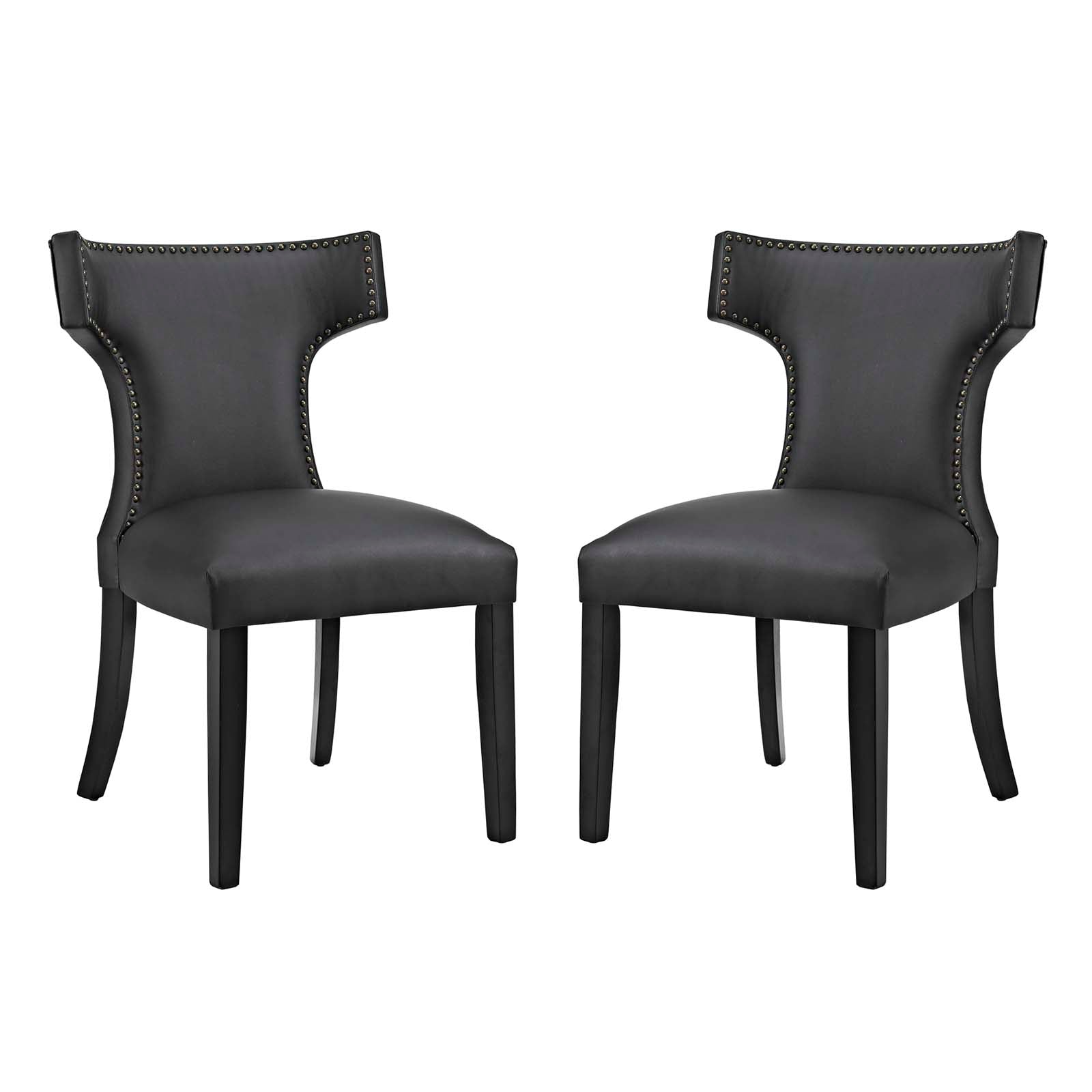 Curve Dining Side Chair Vinyl Set of 2 - East Shore Modern Home Furnishings