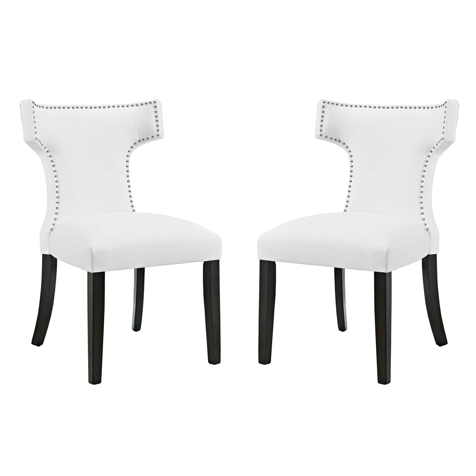 Curve Dining Side Chair Vinyl Set of 2 - East Shore Modern Home Furnishings