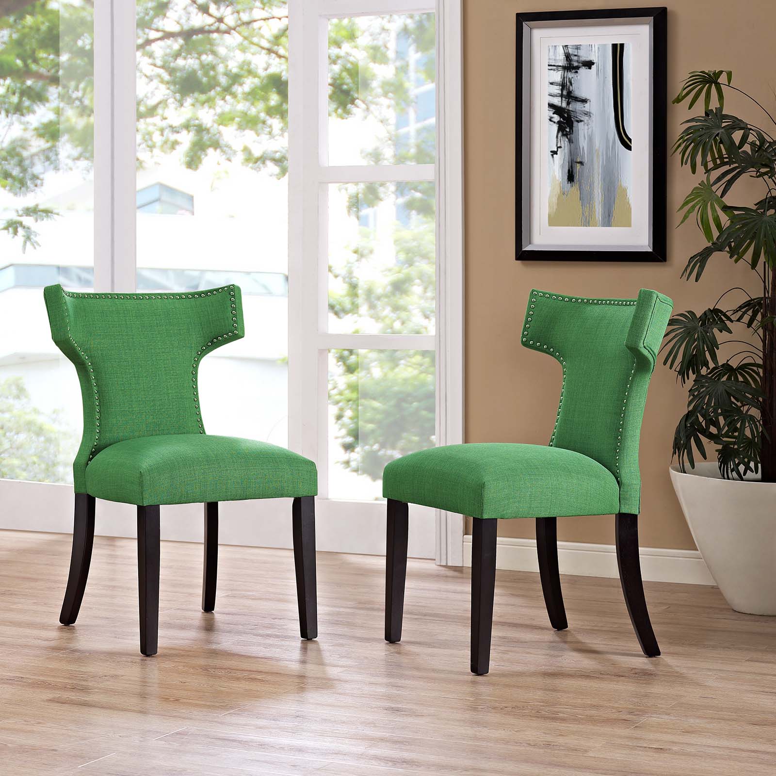 Curve Dining Side Chair Fabric Set of 2 - East Shore Modern Home Furnishings