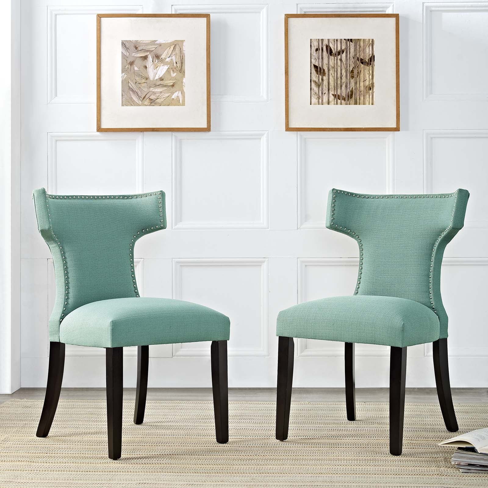 Curve Dining Side Chair Fabric Set of 2 - East Shore Modern Home Furnishings