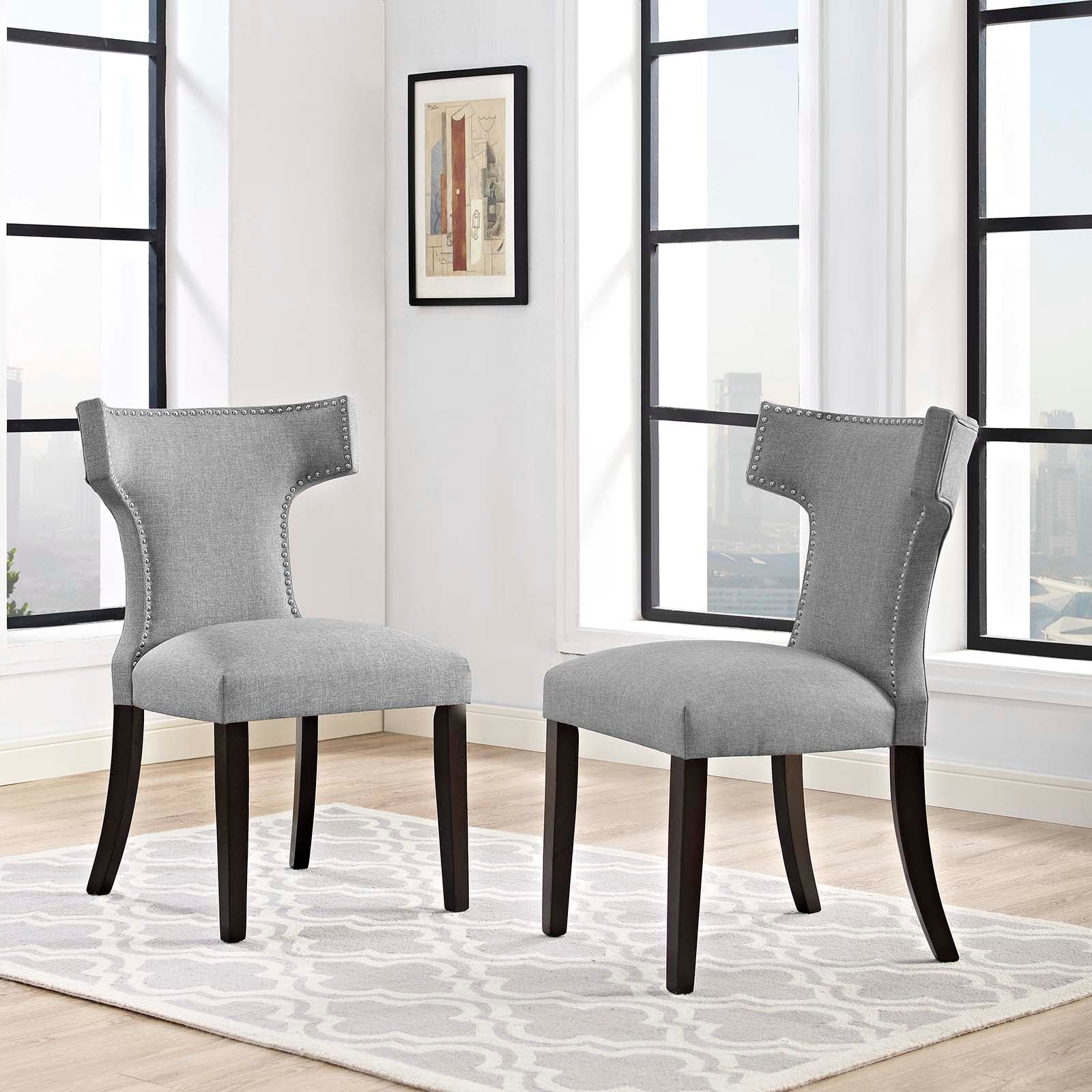 Curve Dining Side Chair Fabric Set of 2 - East Shore Modern Home Furnishings