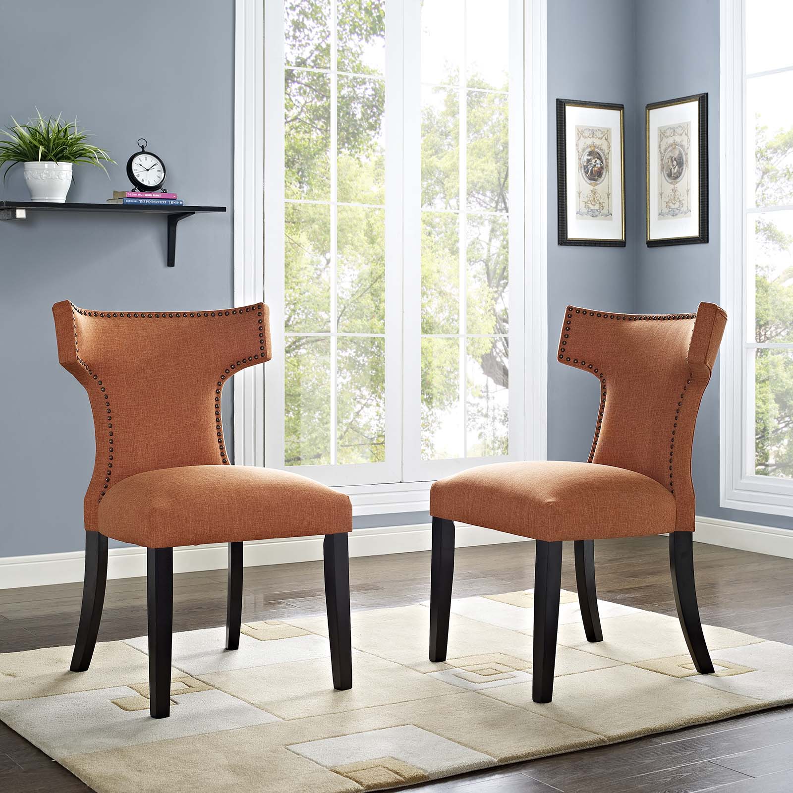 Curve Dining Side Chair Fabric Set of 2 - East Shore Modern Home Furnishings