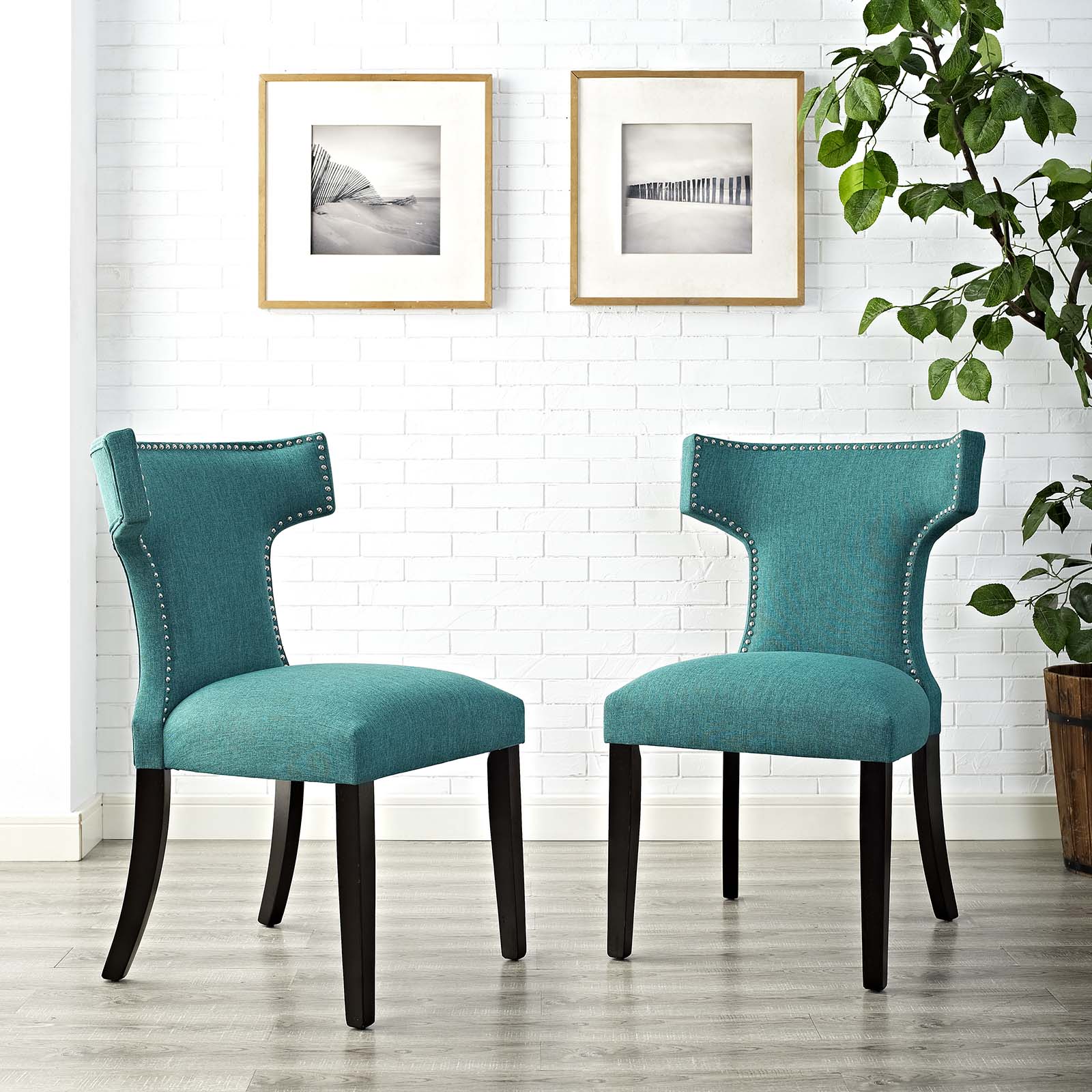 Curve Dining Side Chair Fabric Set of 2 - East Shore Modern Home Furnishings