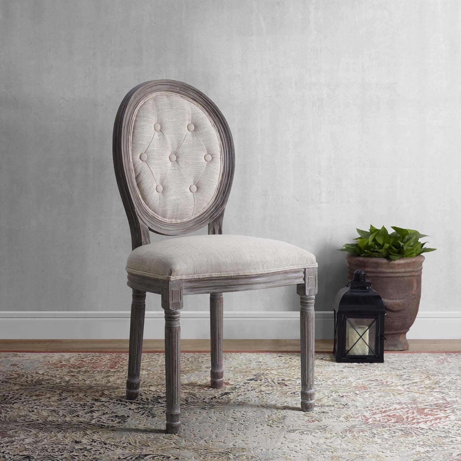 Arise Vintage French Upholstered Fabric Dining Side Chair - East Shore Modern Home Furnishings