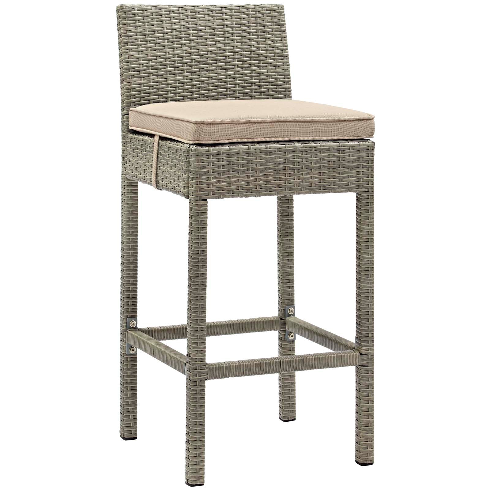 Conduit Outdoor Patio Wicker Rattan Bar Stool - East Shore Modern Home Furnishings