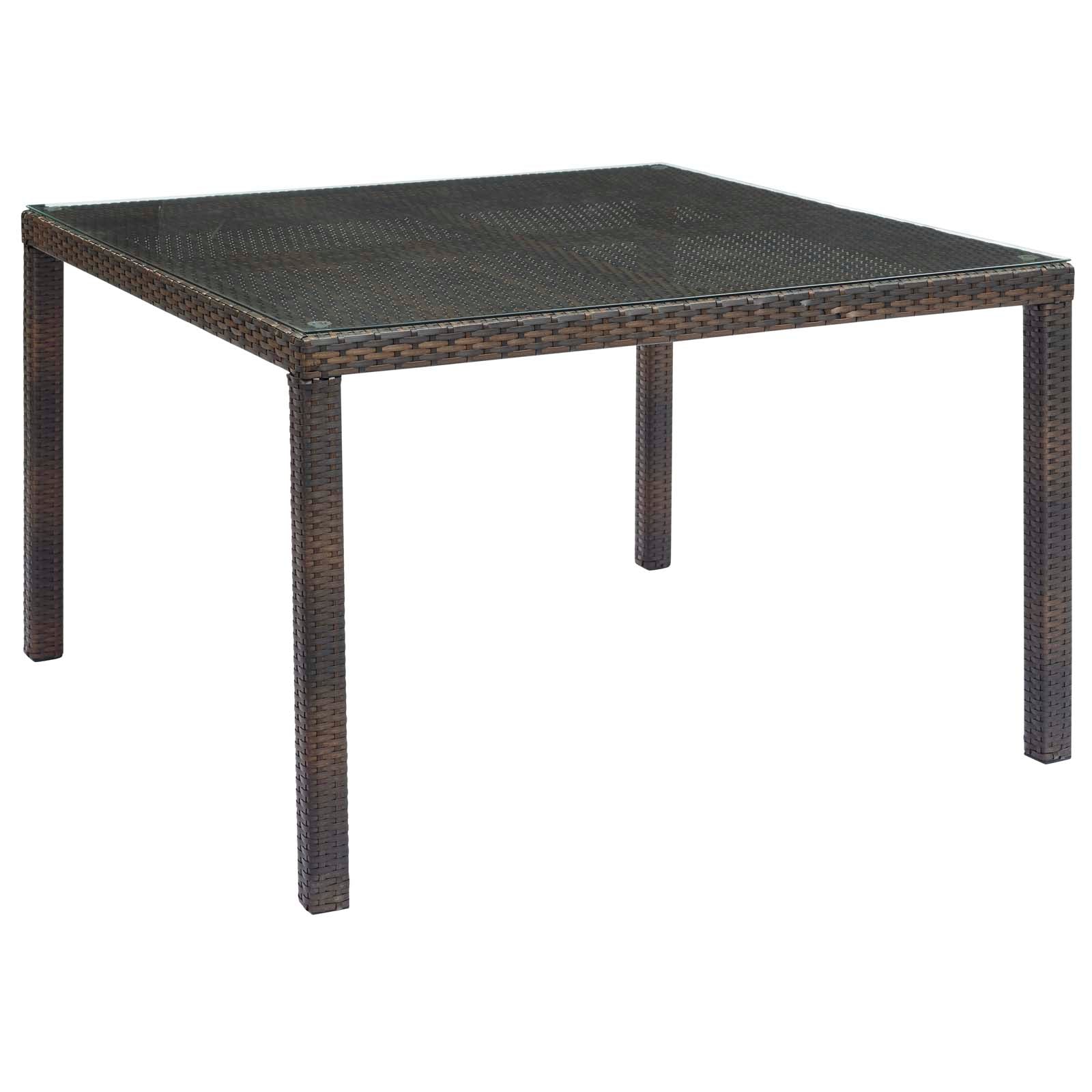 Conduit 47" Outdoor Patio Wicker Rattan Dining Table - East Shore Modern Home Furnishings