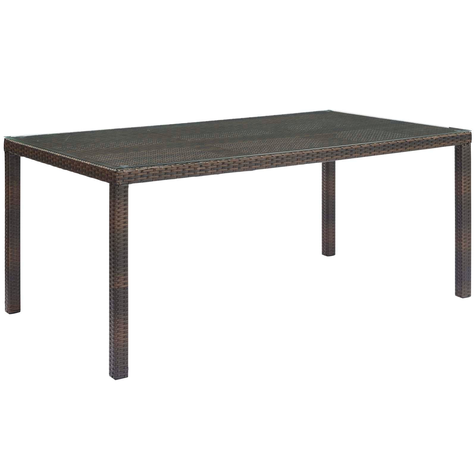 Conduit 70" Outdoor Patio Wicker Rattan Dining Table - East Shore Modern Home Furnishings