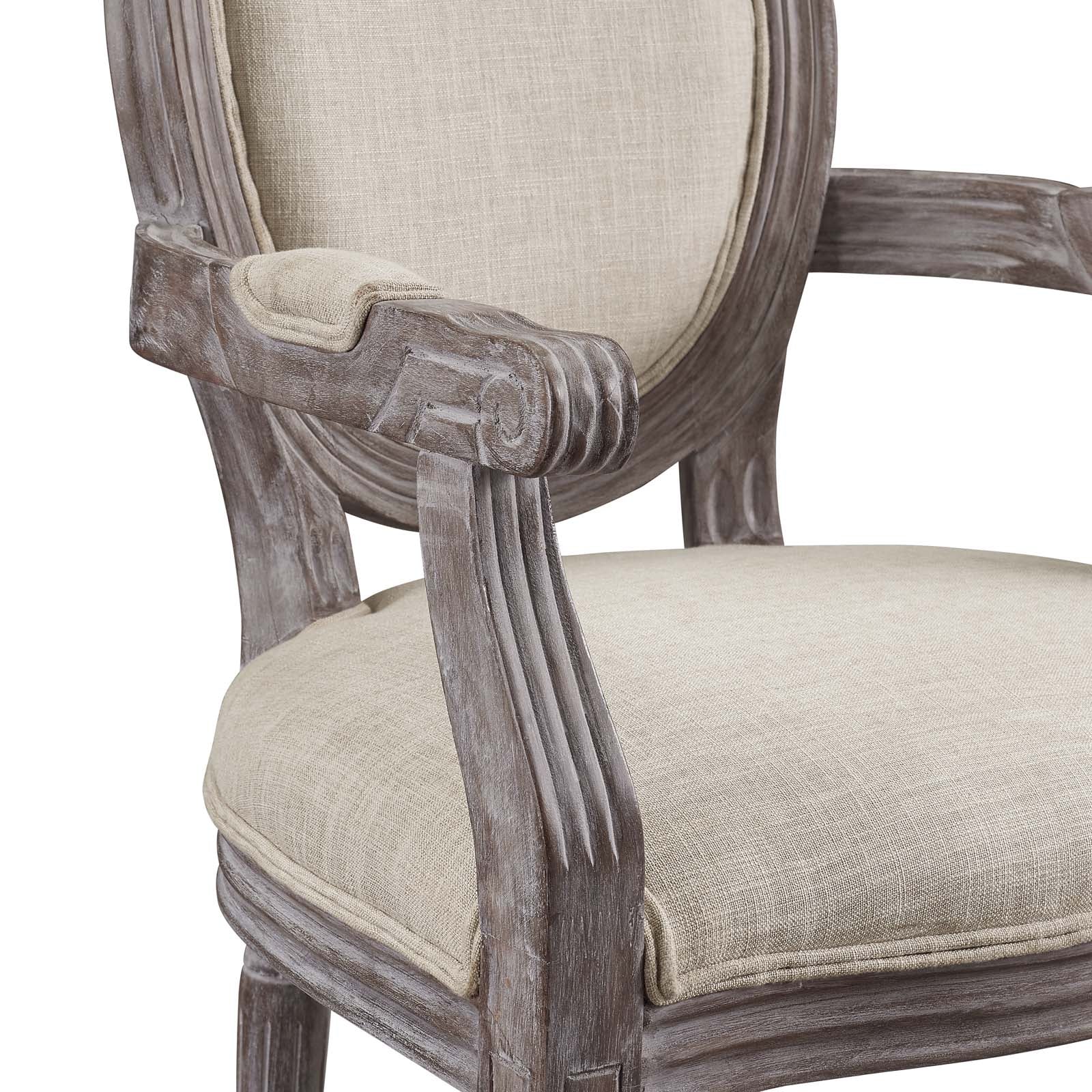 Emanate Vintage French Upholstered Fabric Dining Armchair - East Shore Modern Home Furnishings