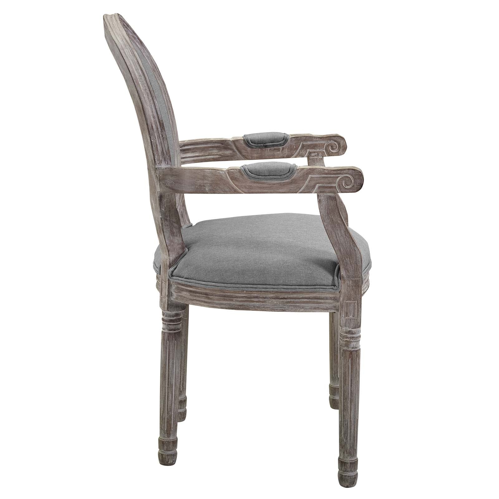 Emanate Vintage French Upholstered Fabric Dining Armchair - East Shore Modern Home Furnishings