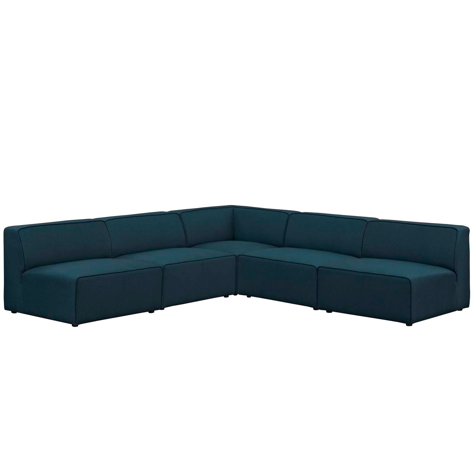 Mingle 5 Piece Upholstered Fabric Armless Sectional Sofa Set - East Shore Modern Home Furnishings
