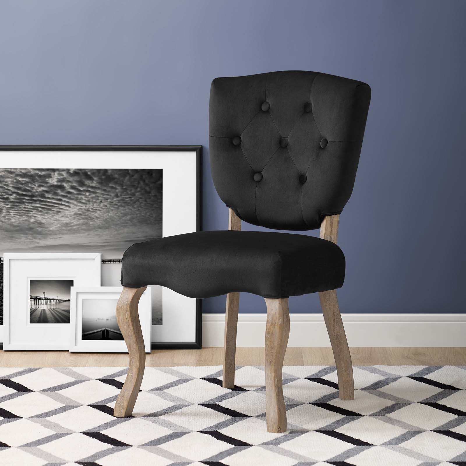 Array Vintage French Performance Velvet Dining Side Chair - East Shore Modern Home Furnishings