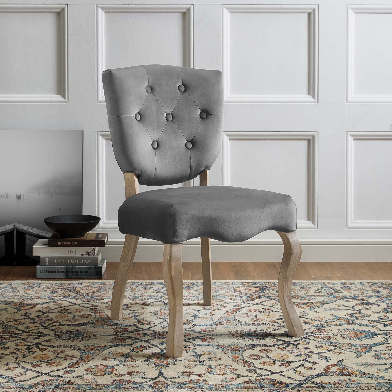 Array Vintage French Performance Velvet Dining Side Chair - East Shore Modern Home Furnishings