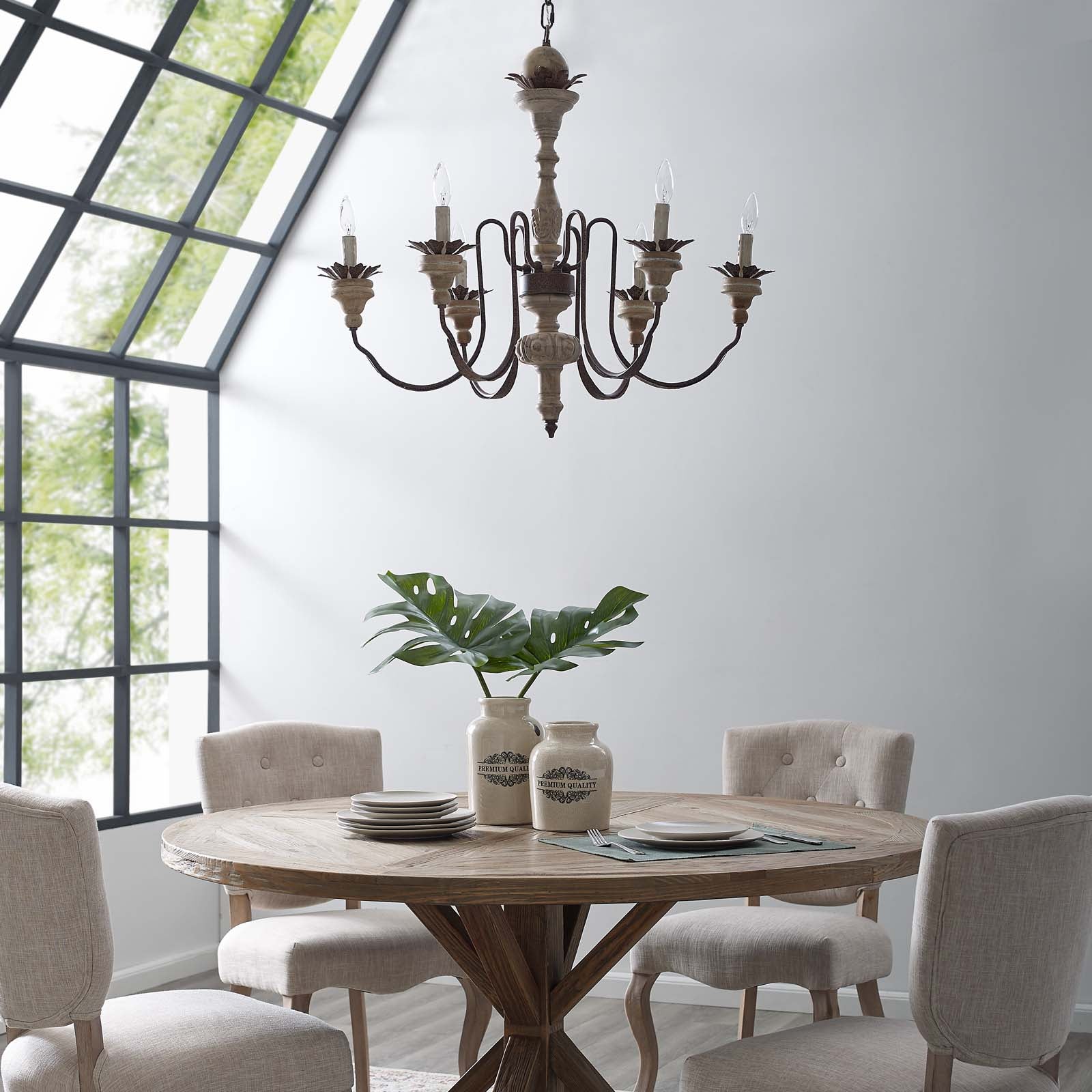 Bountiful Vintage French Pendant Ceiling Light Candelabra Chandelier - East Shore Modern Home Furnishings
