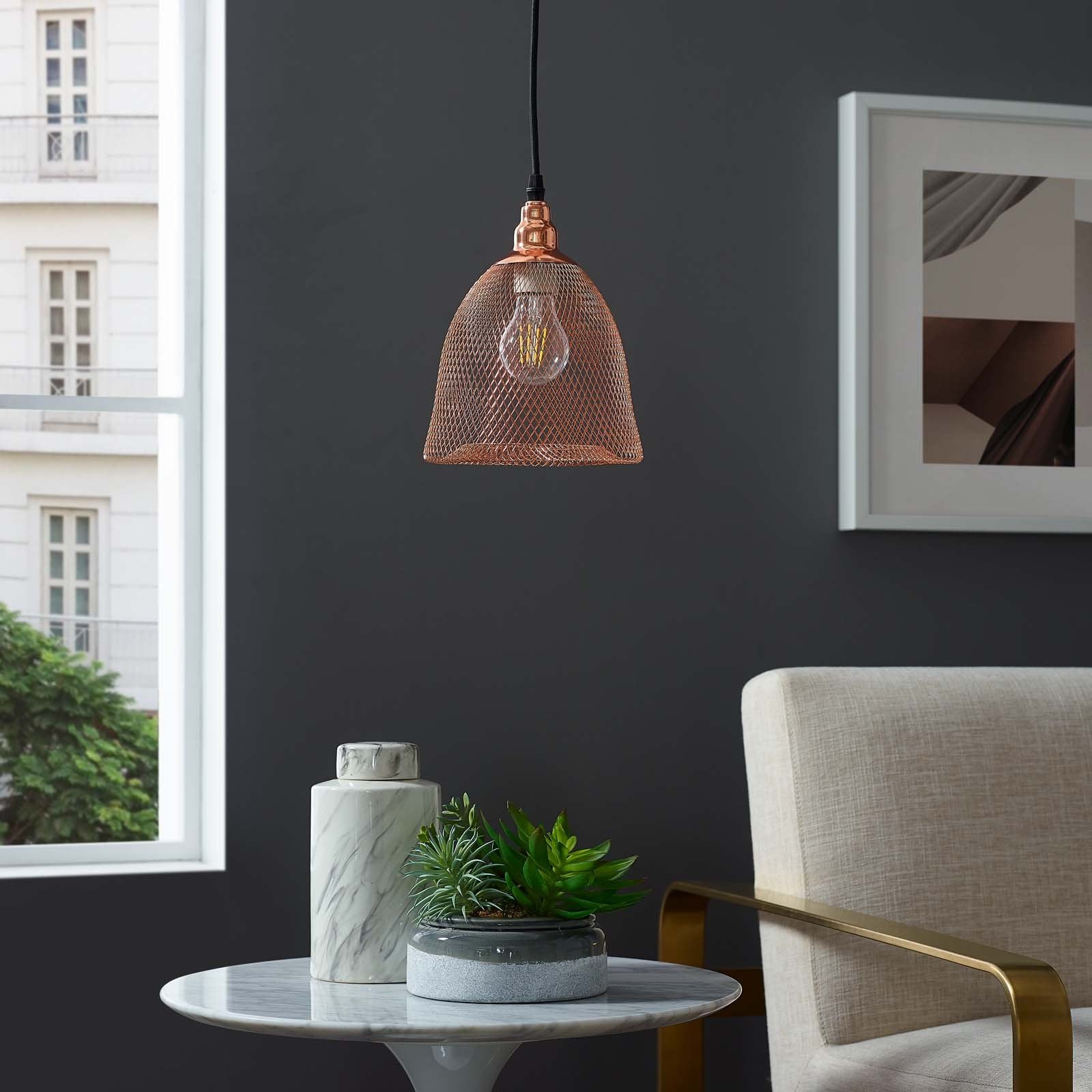 Glimmer Bell-Shaped Rose Gold Pendant Light - East Shore Modern Home Furnishings