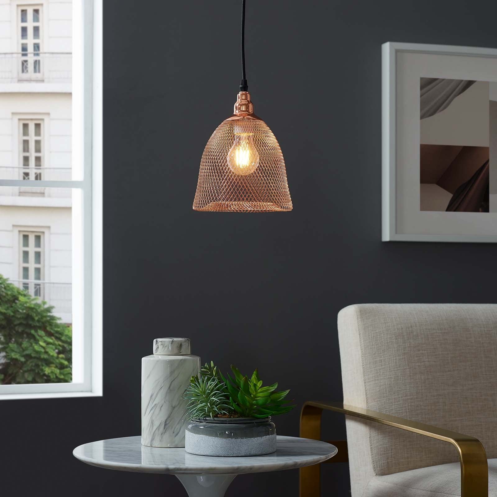 Glimmer Bell-Shaped Rose Gold Pendant Light - East Shore Modern Home Furnishings