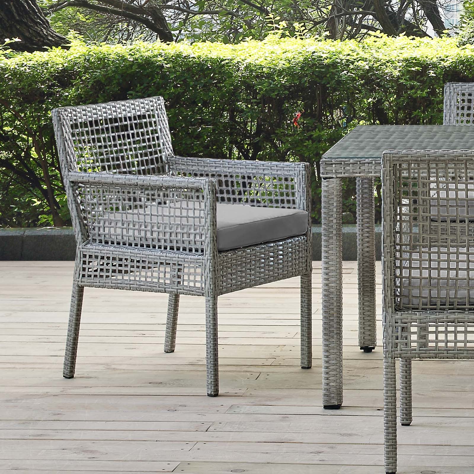 Aura Outdoor Patio Wicker Rattan Dining Armchair - East Shore Modern Home Furnishings