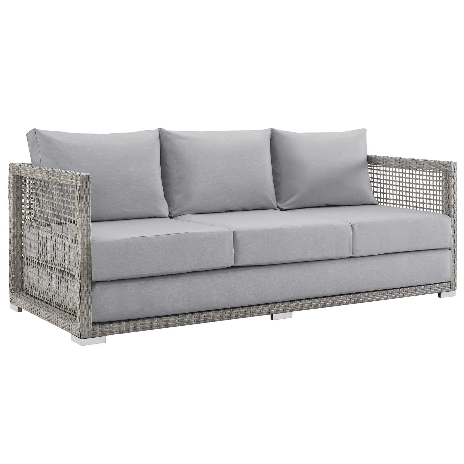 Aura Outdoor Patio Wicker Rattan Sofa - East Shore Modern Home Furnishings