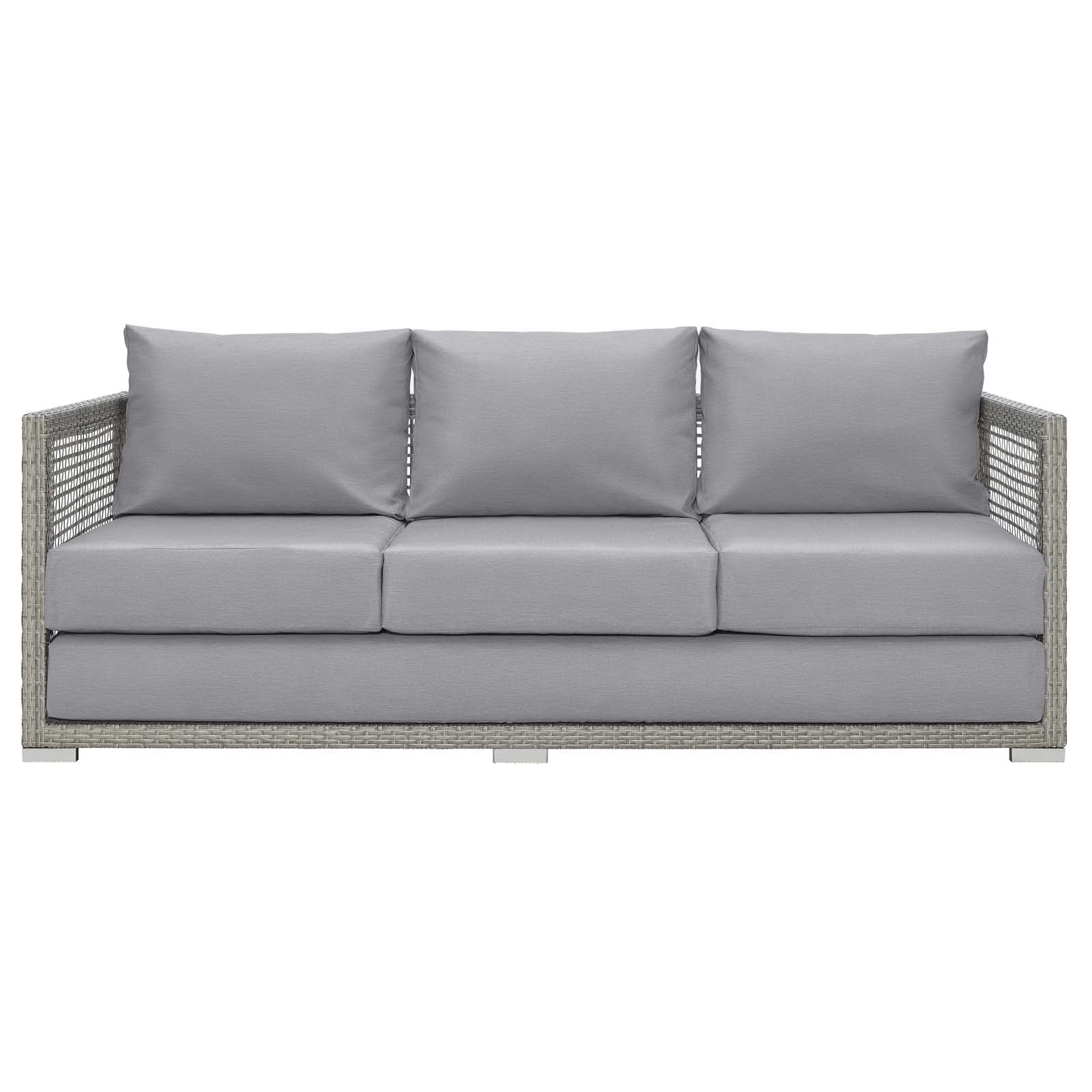 Aura Outdoor Patio Wicker Rattan Sofa - East Shore Modern Home Furnishings