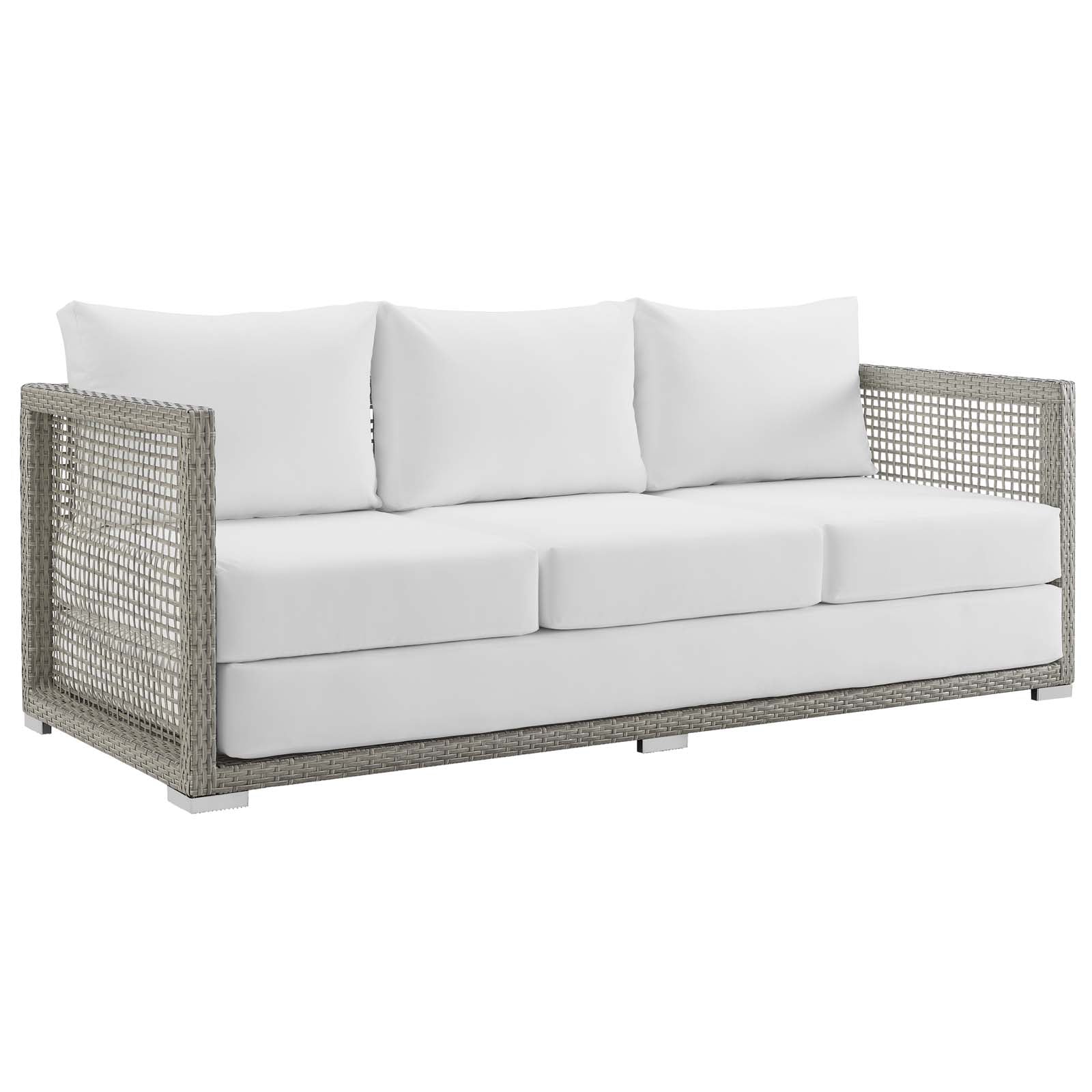 Aura Outdoor Patio Wicker Rattan Sofa - East Shore Modern Home Furnishings