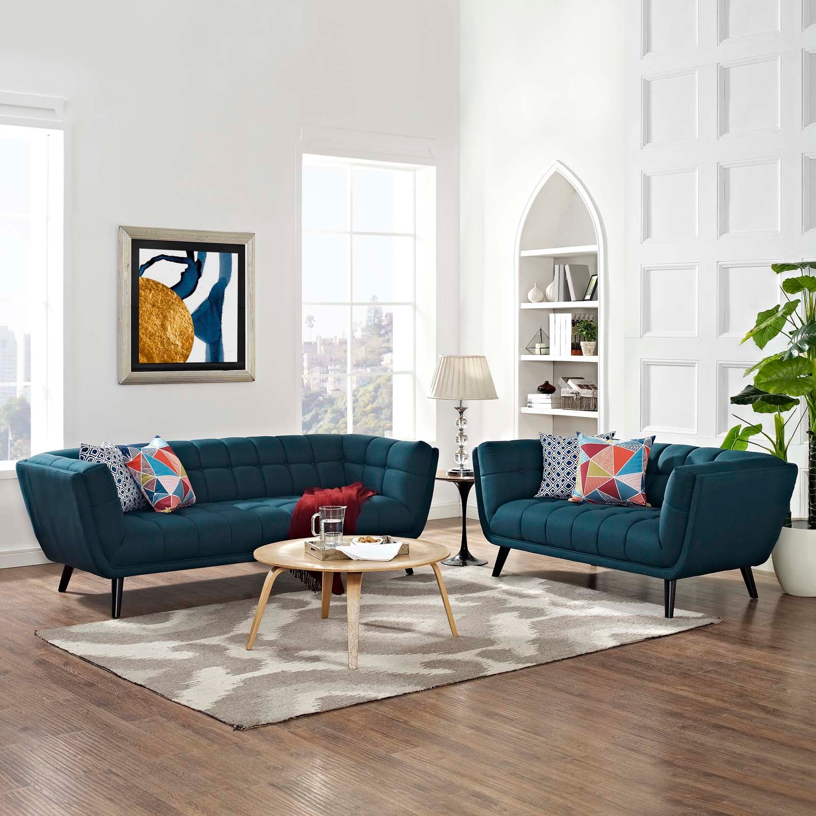 Bestow 2 Piece Upholstered Fabric Sofa and Loveseat Set - East Shore Modern Home Furnishings