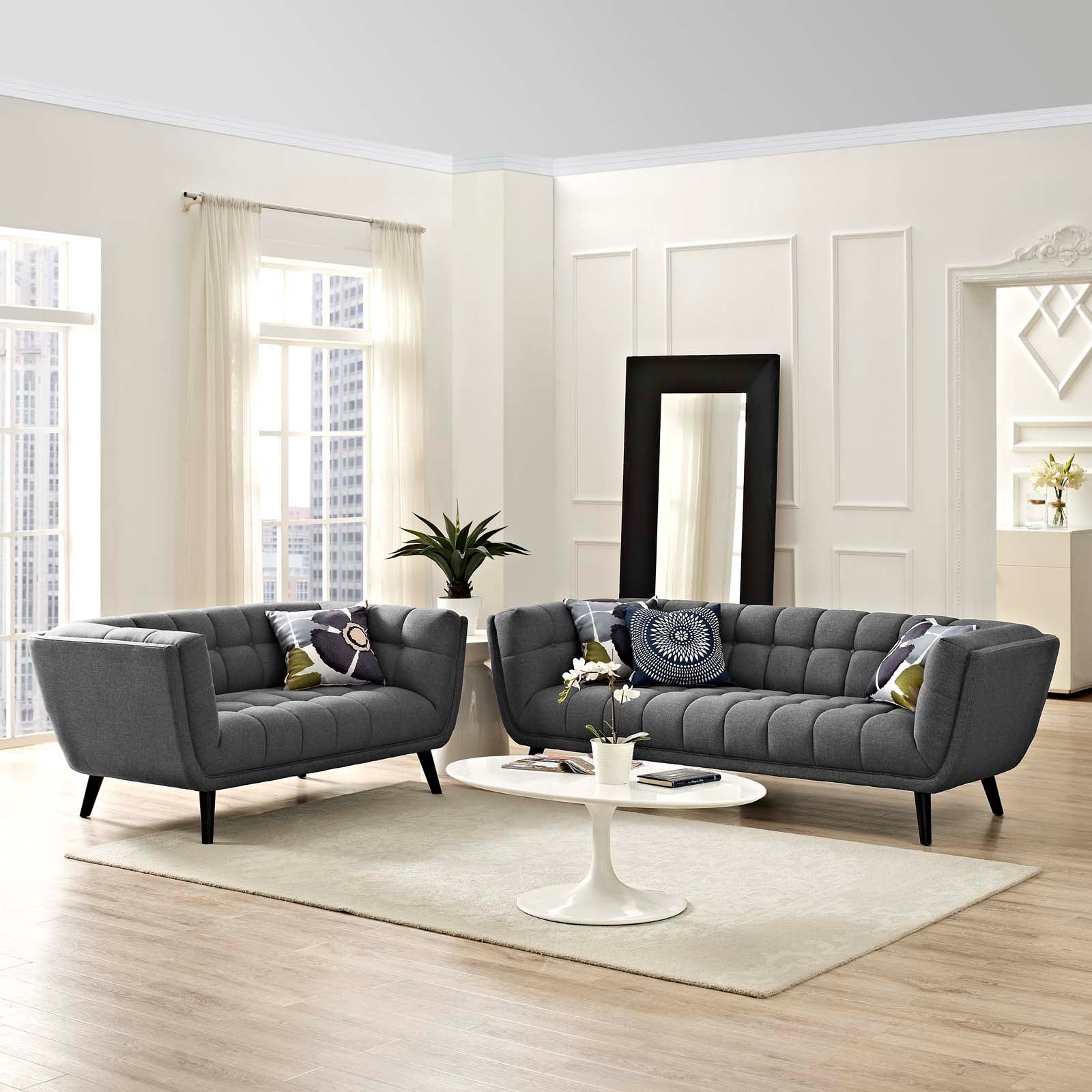 Bestow 2 Piece Upholstered Fabric Sofa and Loveseat Set - East Shore Modern Home Furnishings