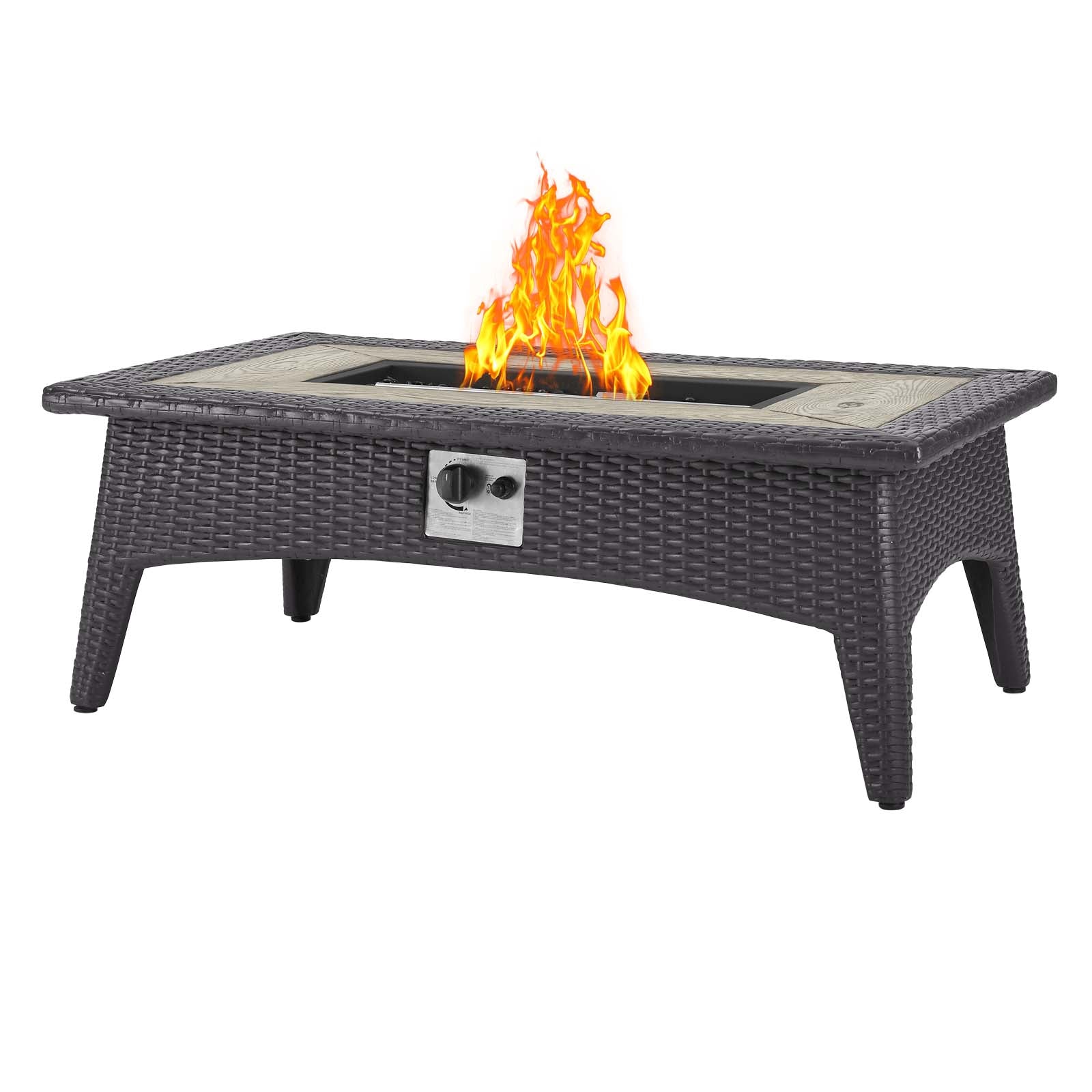 Splendor 43.5" Rectangle Outdoor Patio Fire Pit Table - East Shore Modern Home Furnishings