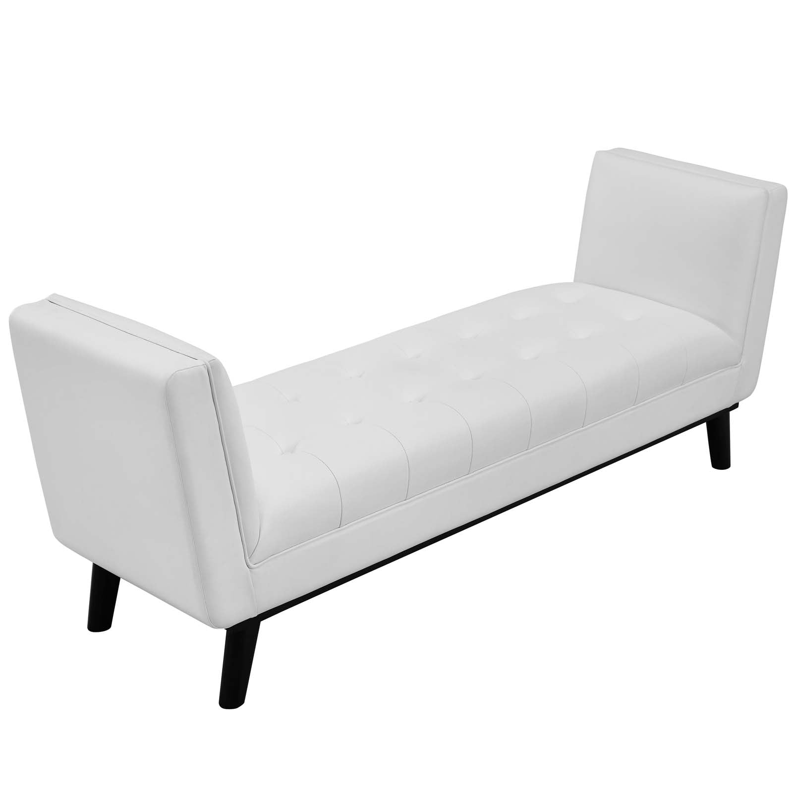 Haven Tufted Button Faux Leather Accent Bench