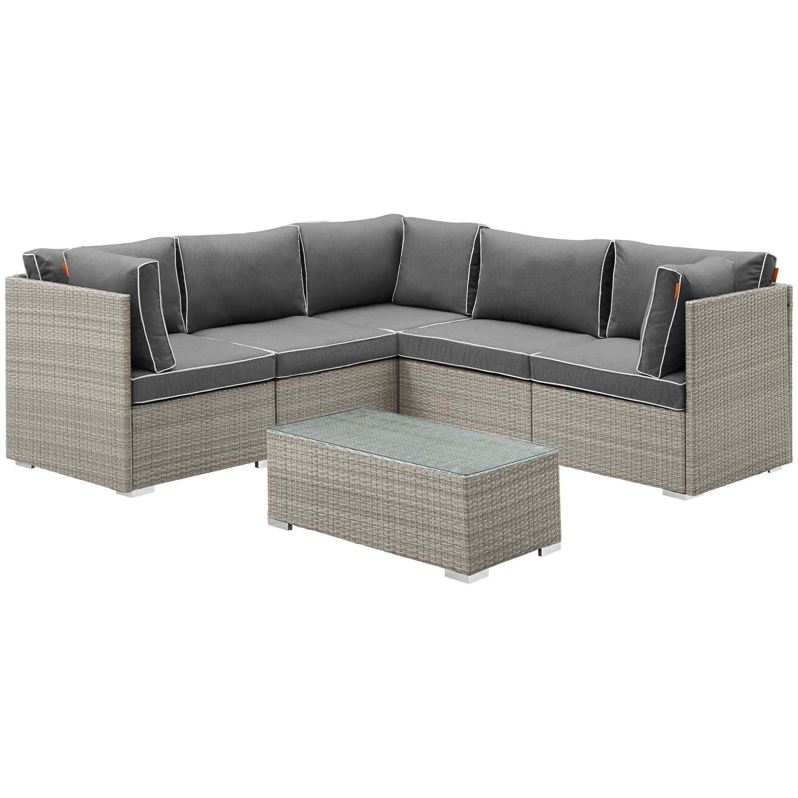 Repose 6 Piece Outdoor Patio Sectional Set - East Shore Modern Home Furnishings