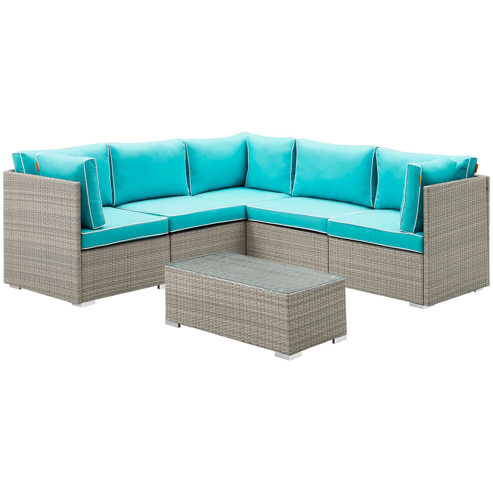Repose 6 Piece Outdoor Patio Sectional Set - East Shore Modern Home Furnishings