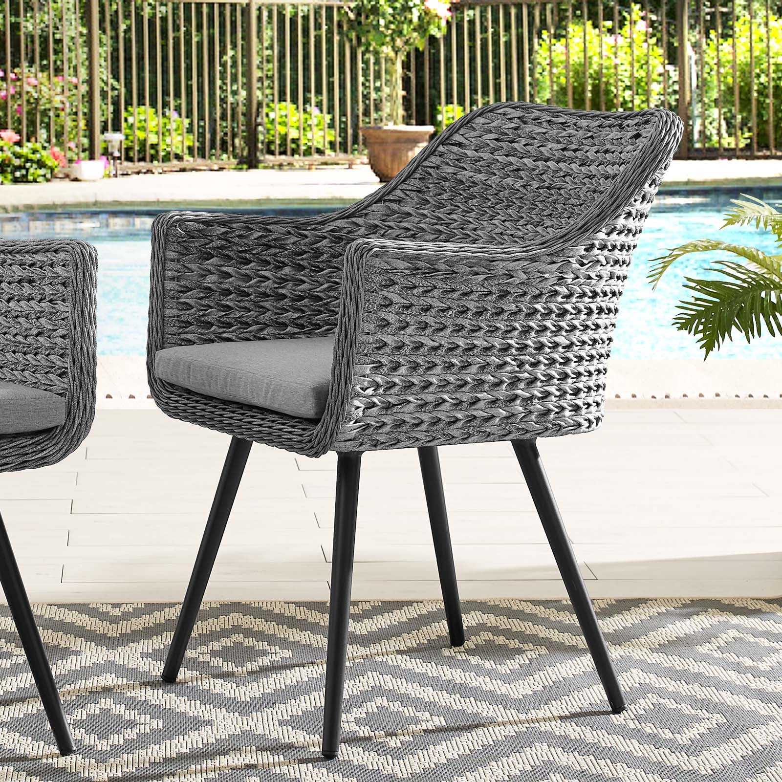 Endeavor Outdoor Patio Wicker Rattan Dining Armchair - East Shore Modern Home Furnishings