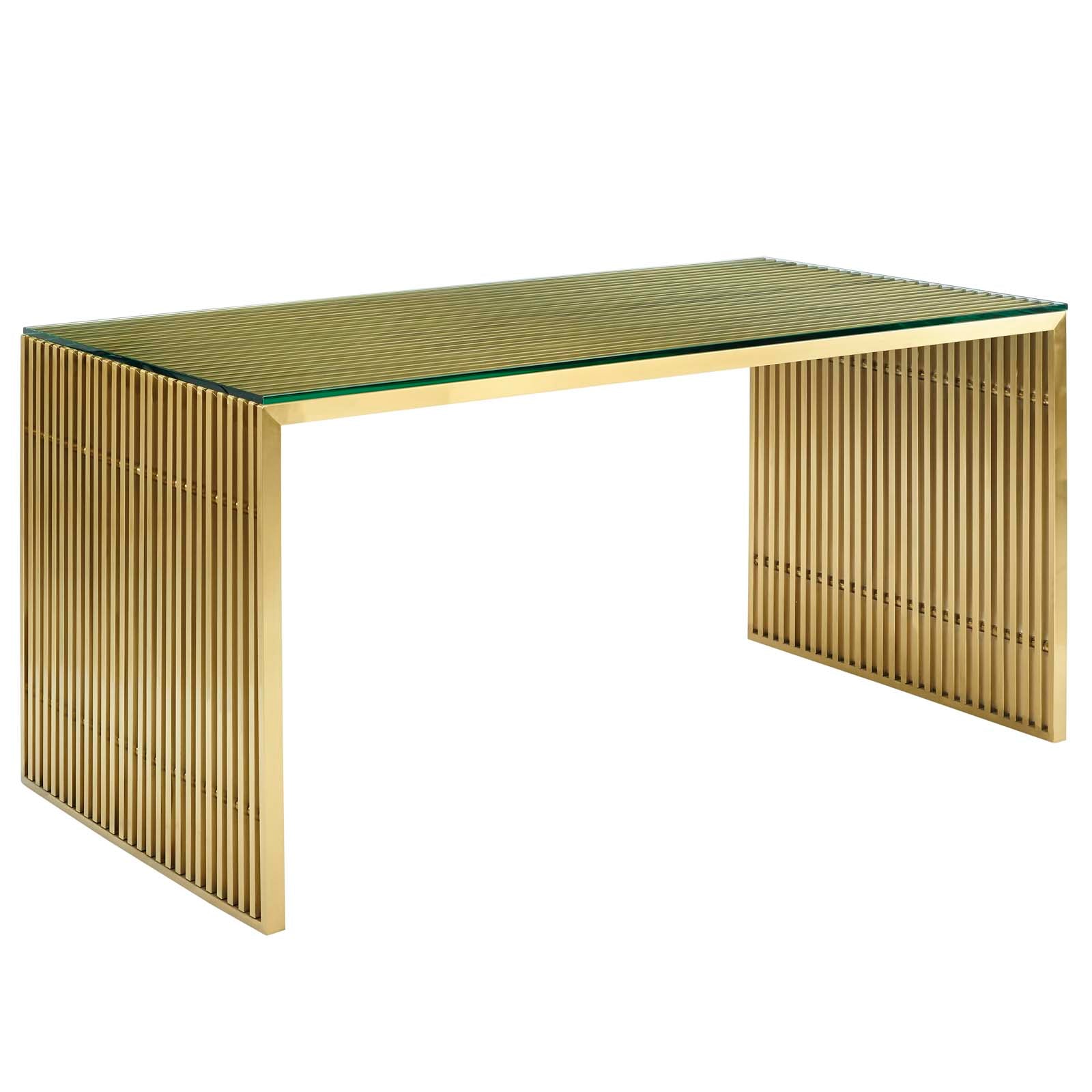 Gridiron Stainless Steel Dining Table - East Shore Modern Home Furnishings