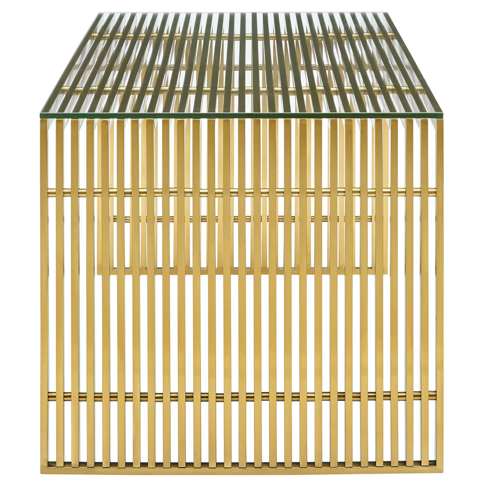 Gridiron Stainless Steel Dining Table - East Shore Modern Home Furnishings