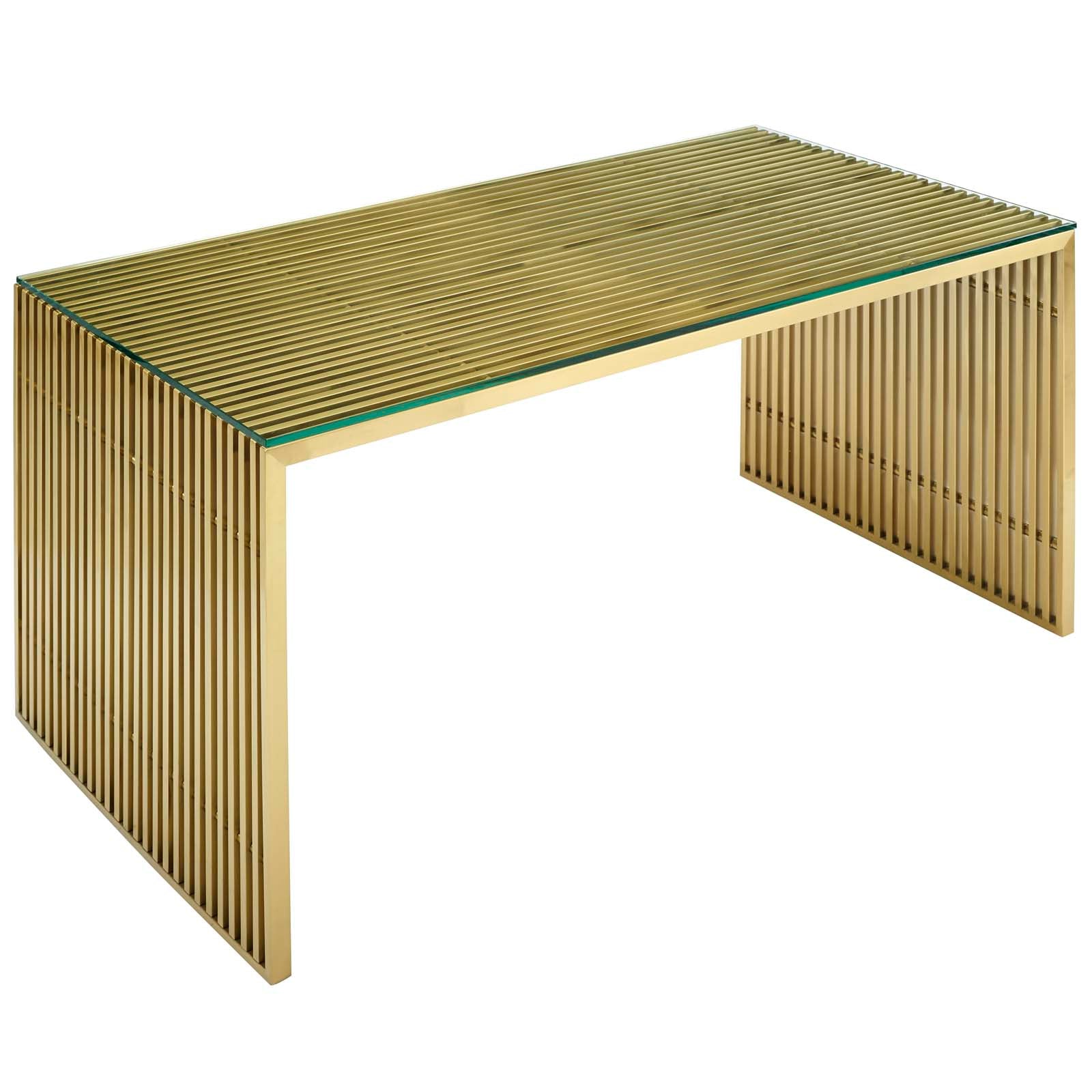 Gridiron Stainless Steel Dining Table - East Shore Modern Home Furnishings