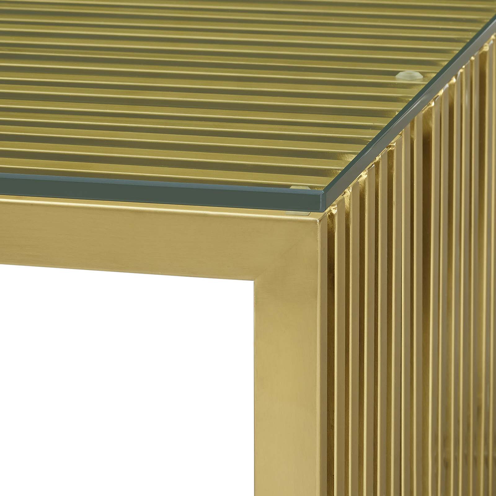 Gridiron Stainless Steel Dining Table - East Shore Modern Home Furnishings