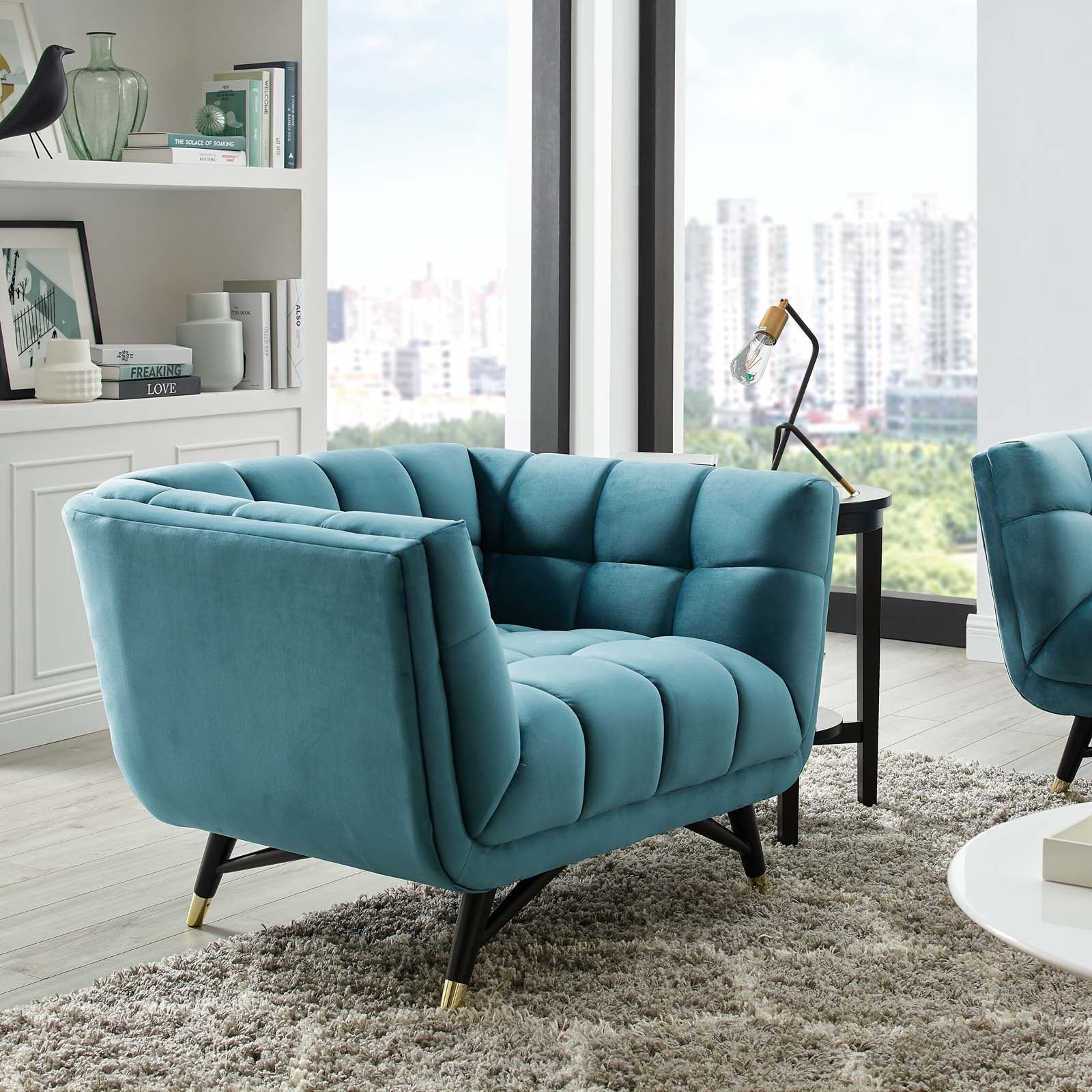 Adept Performance Velvet Armchair - East Shore Modern Home Furnishings