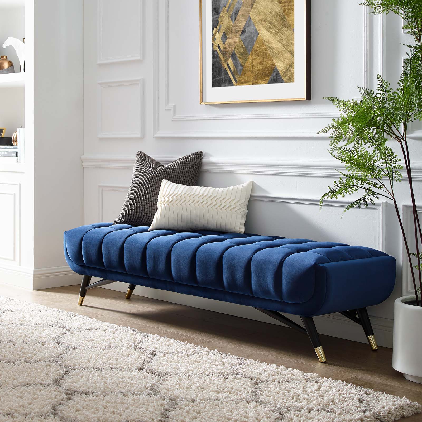 Adept Performance Velvet Bench - East Shore Modern Home Furnishings