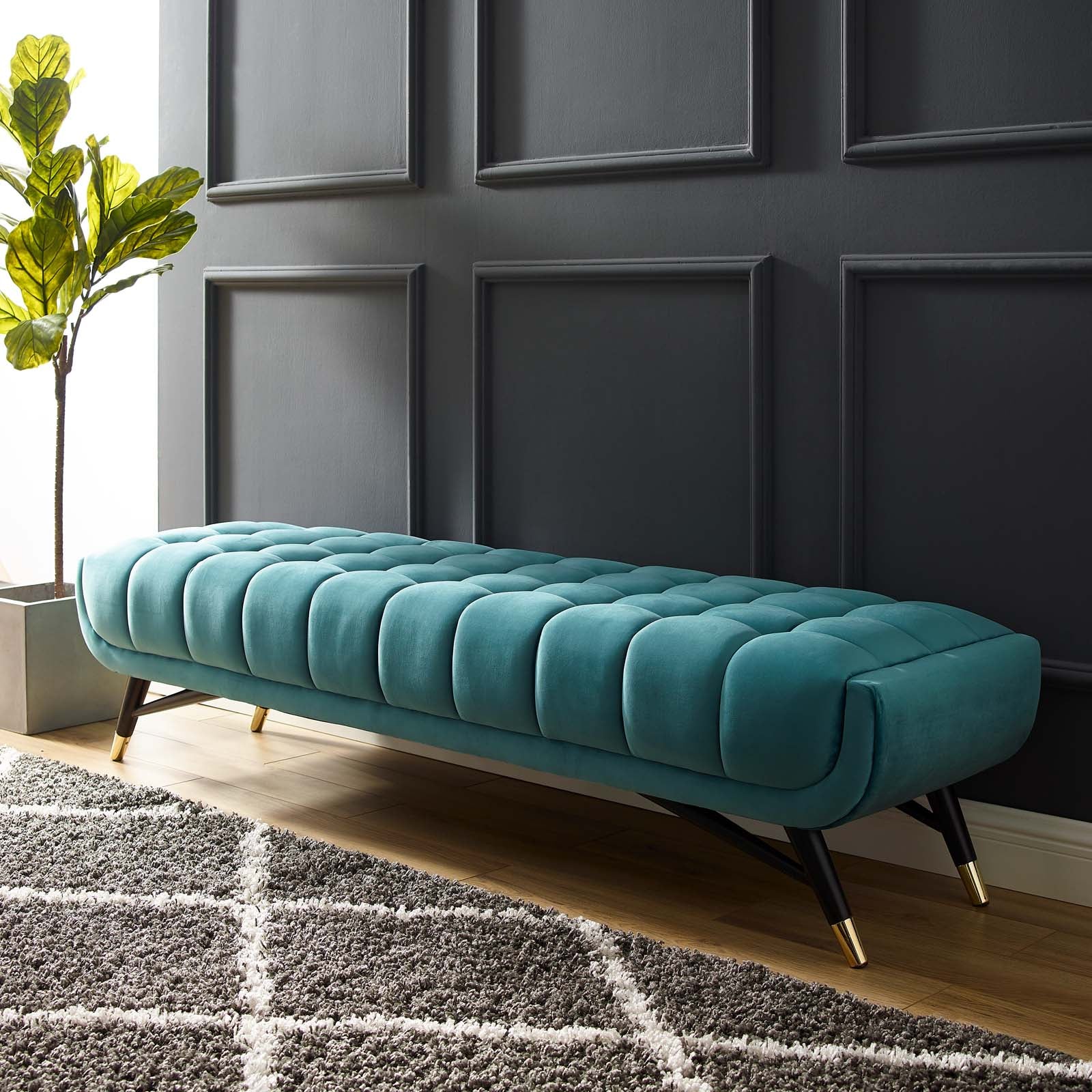 Adept Performance Velvet Bench - East Shore Modern Home Furnishings