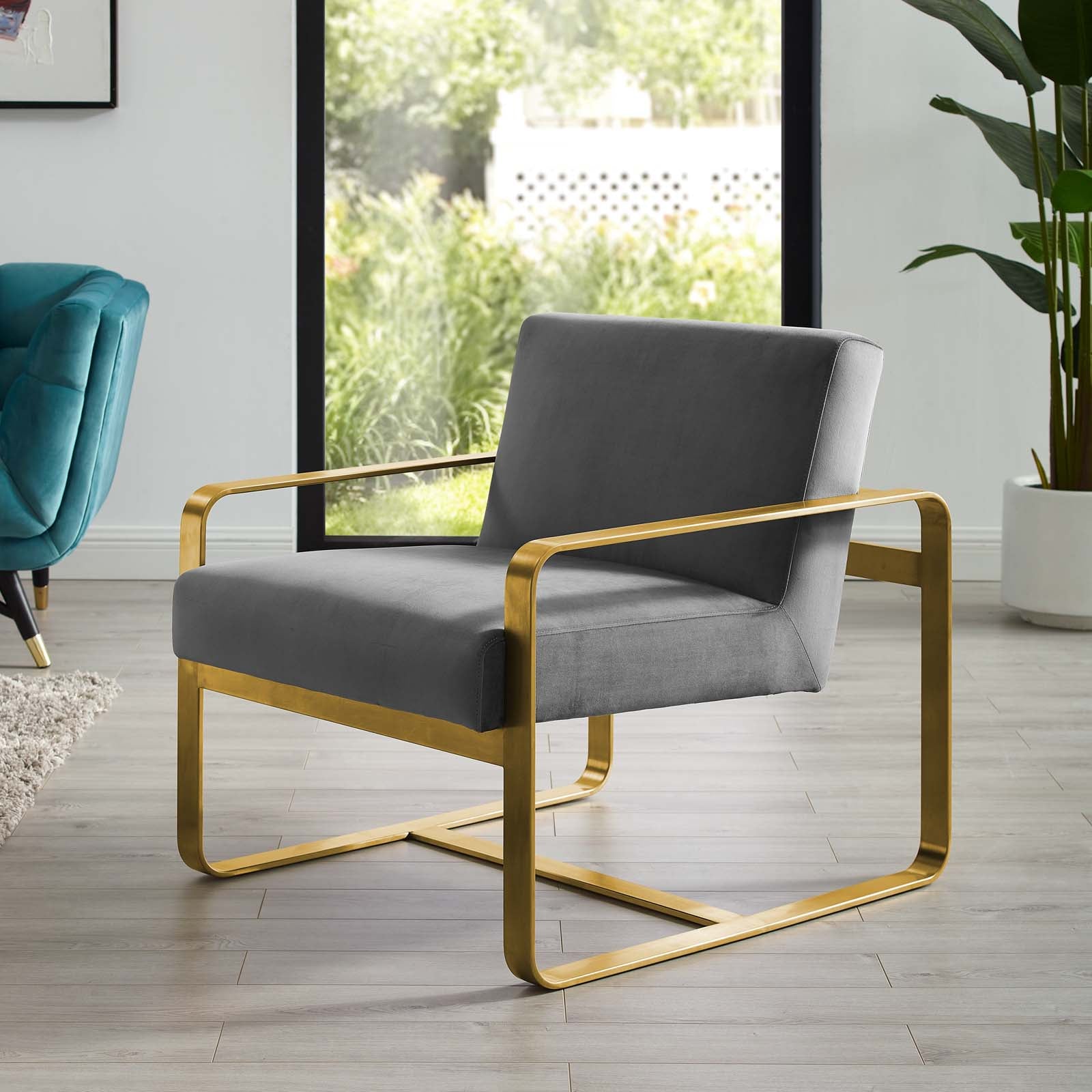 Astute Performance Velvet Armchair - East Shore Modern Home Furnishings