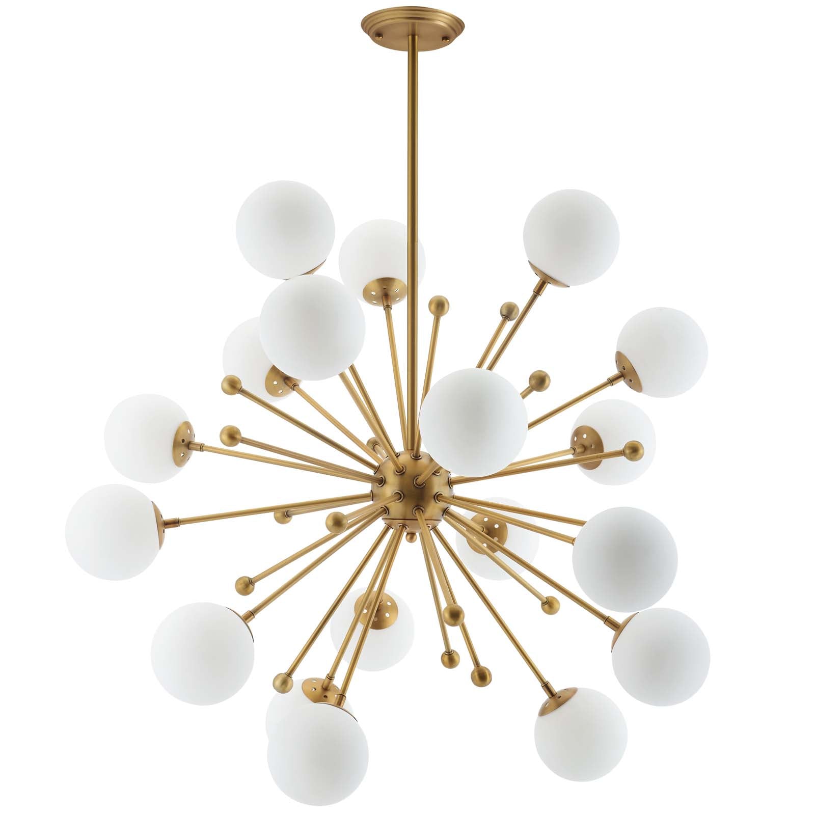 Constellation White Glass and Brass Pendant Chandelier - East Shore Modern Home Furnishings