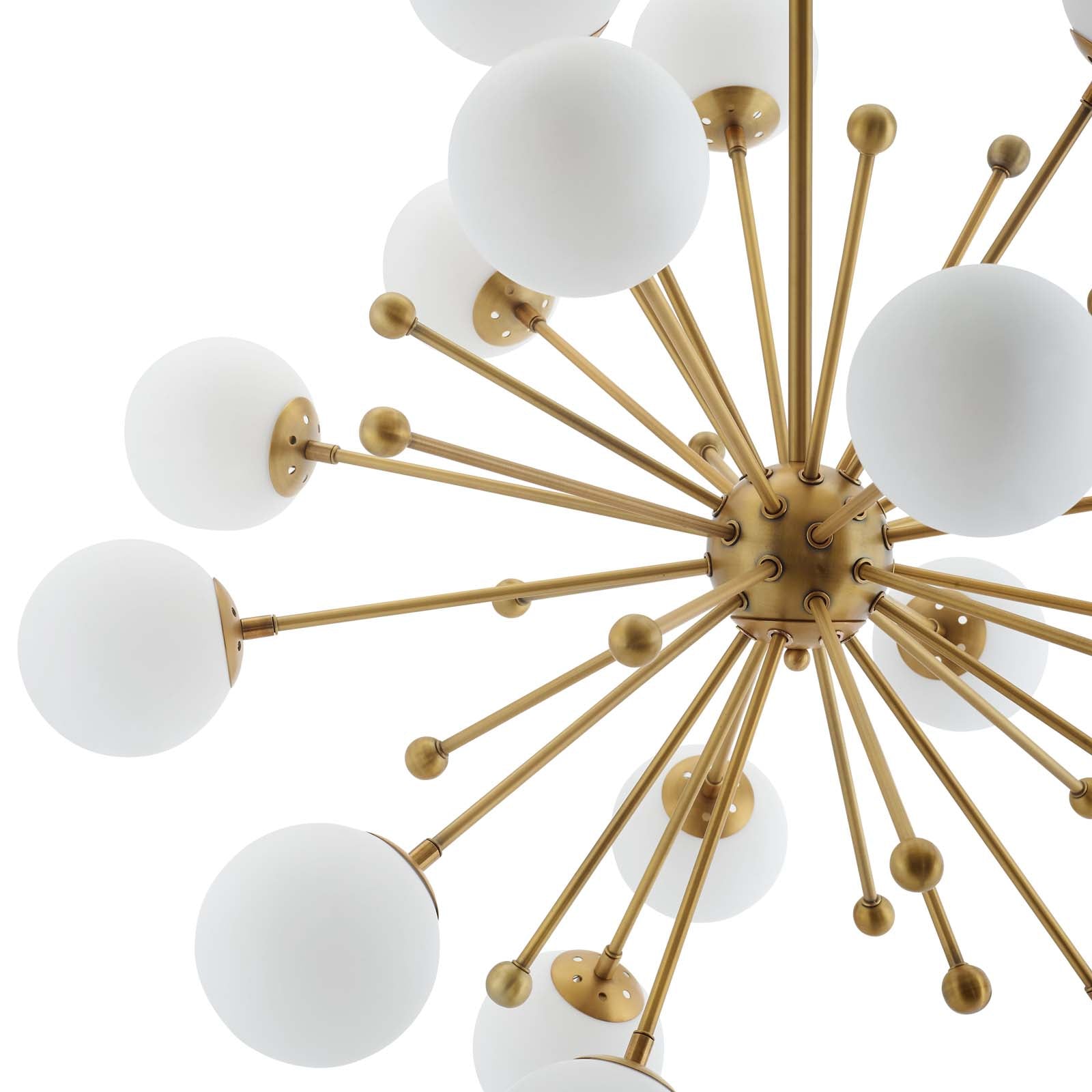 Constellation White Glass and Brass Pendant Chandelier - East Shore Modern Home Furnishings