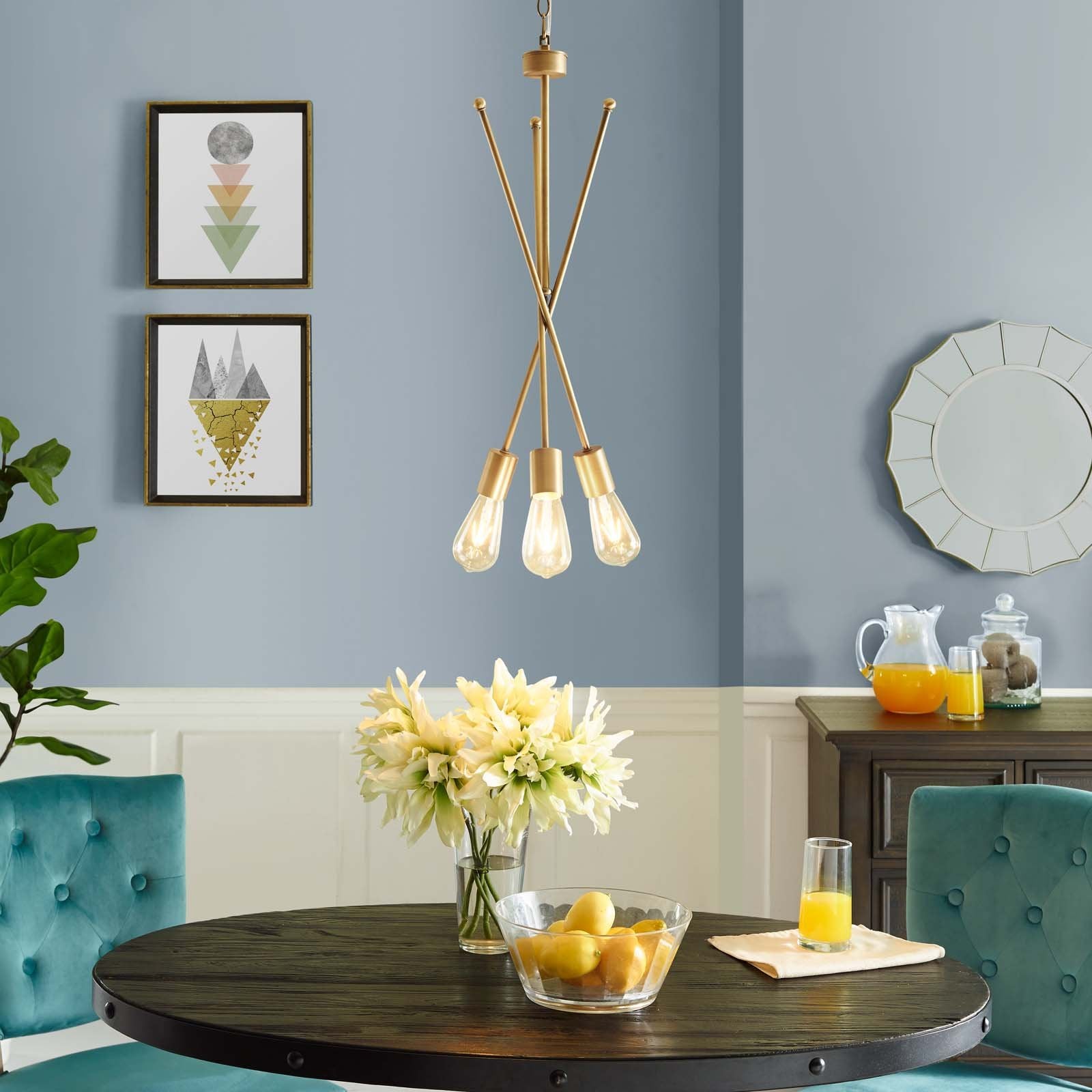 Strive Brass Pendant Chandelier - East Shore Modern Home Furnishings